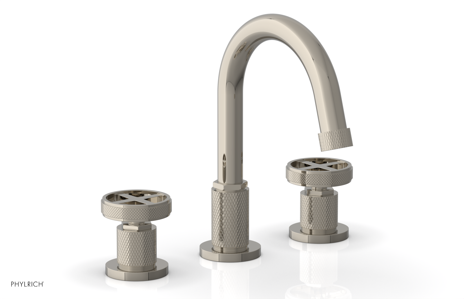 Phylrich Dustrie Knurled Widespread Faucet with Cross Handle