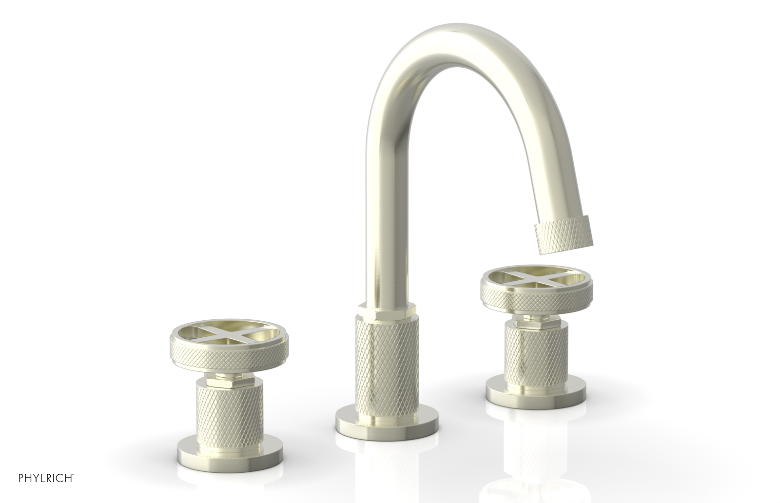 Phylrich Dustrie Knurled Widespread Faucet with Cross Handle