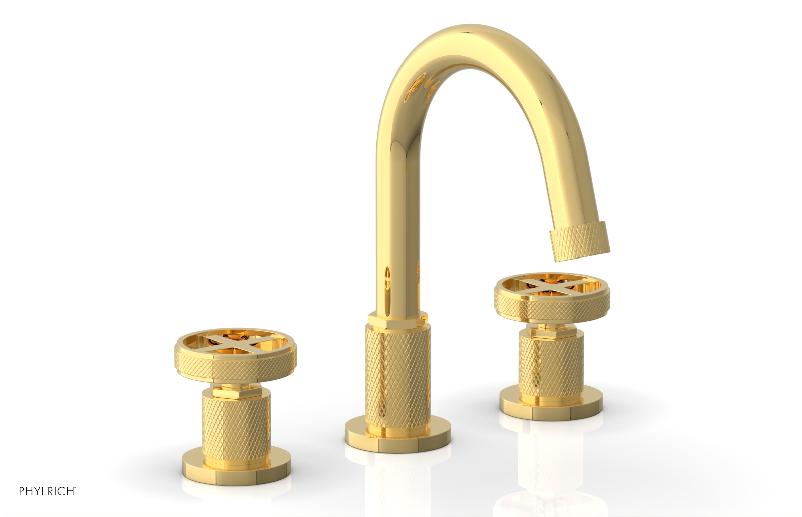 Phylrich Dustrie Knurled Widespread Faucet with Cross Handle