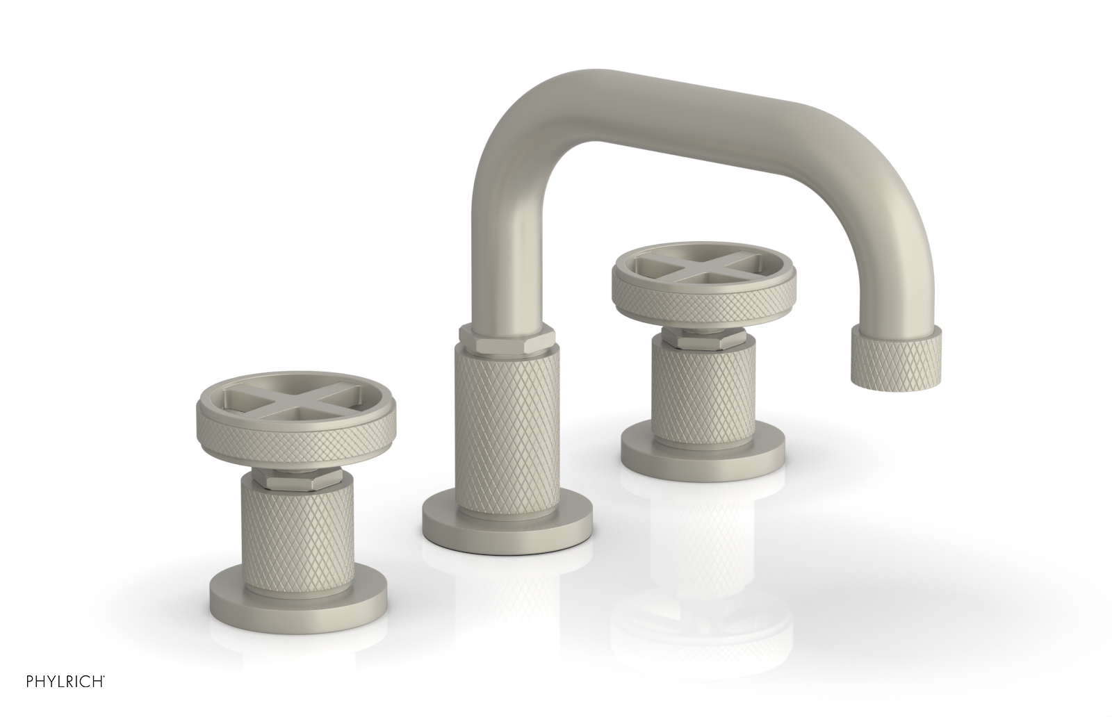 Phylrich Dustrie Knurled Widespread Faucet with Cross Handle