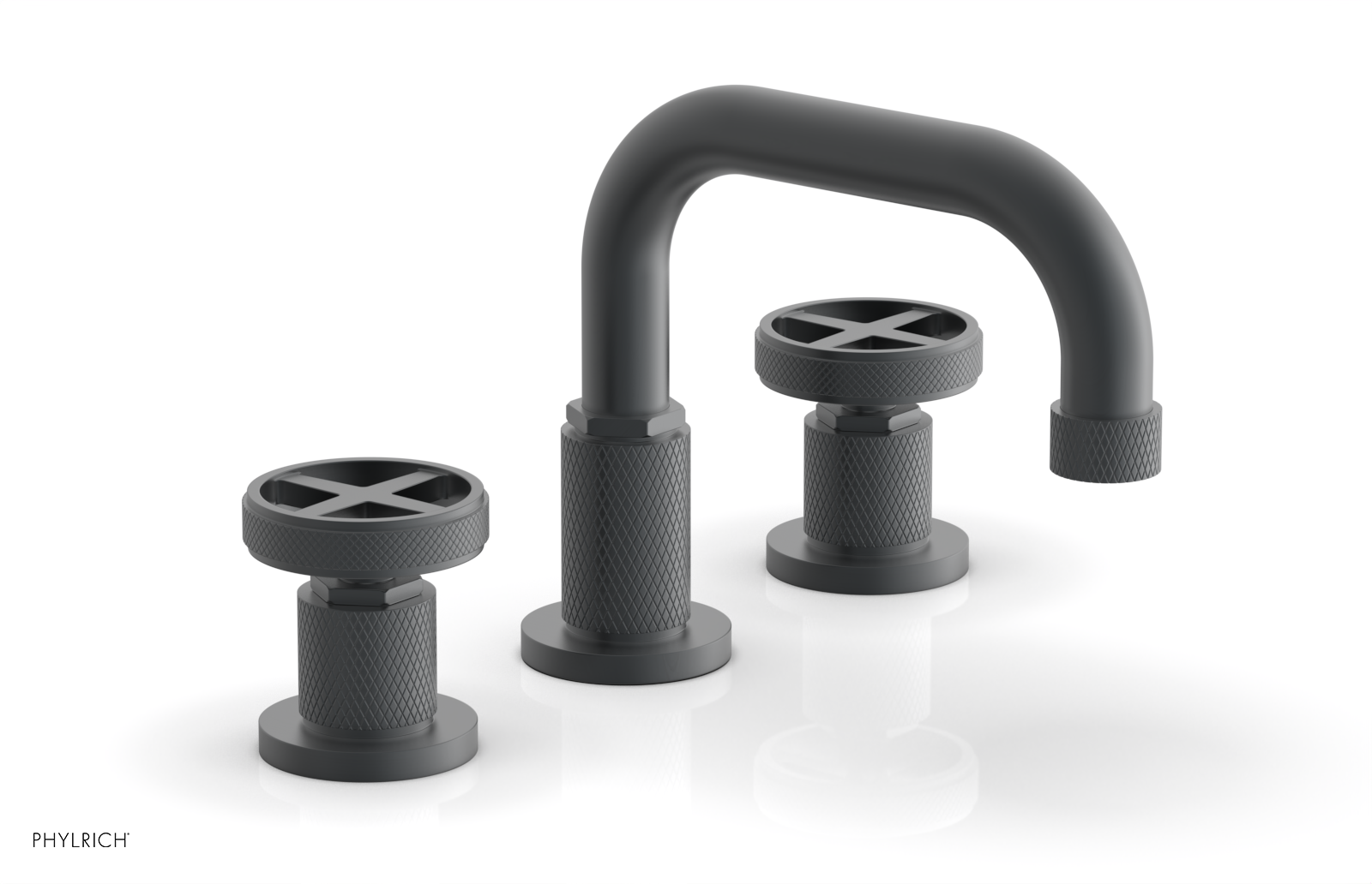 Phylrich Dustrie Knurled Widespread Faucet with Cross Handle