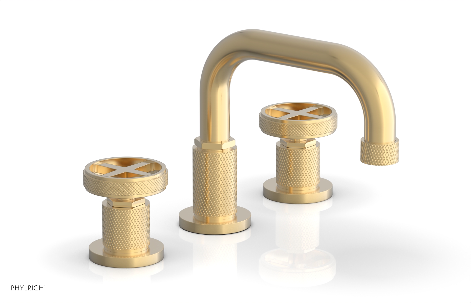 Phylrich Dustrie Knurled Widespread Faucet with Cross Handle