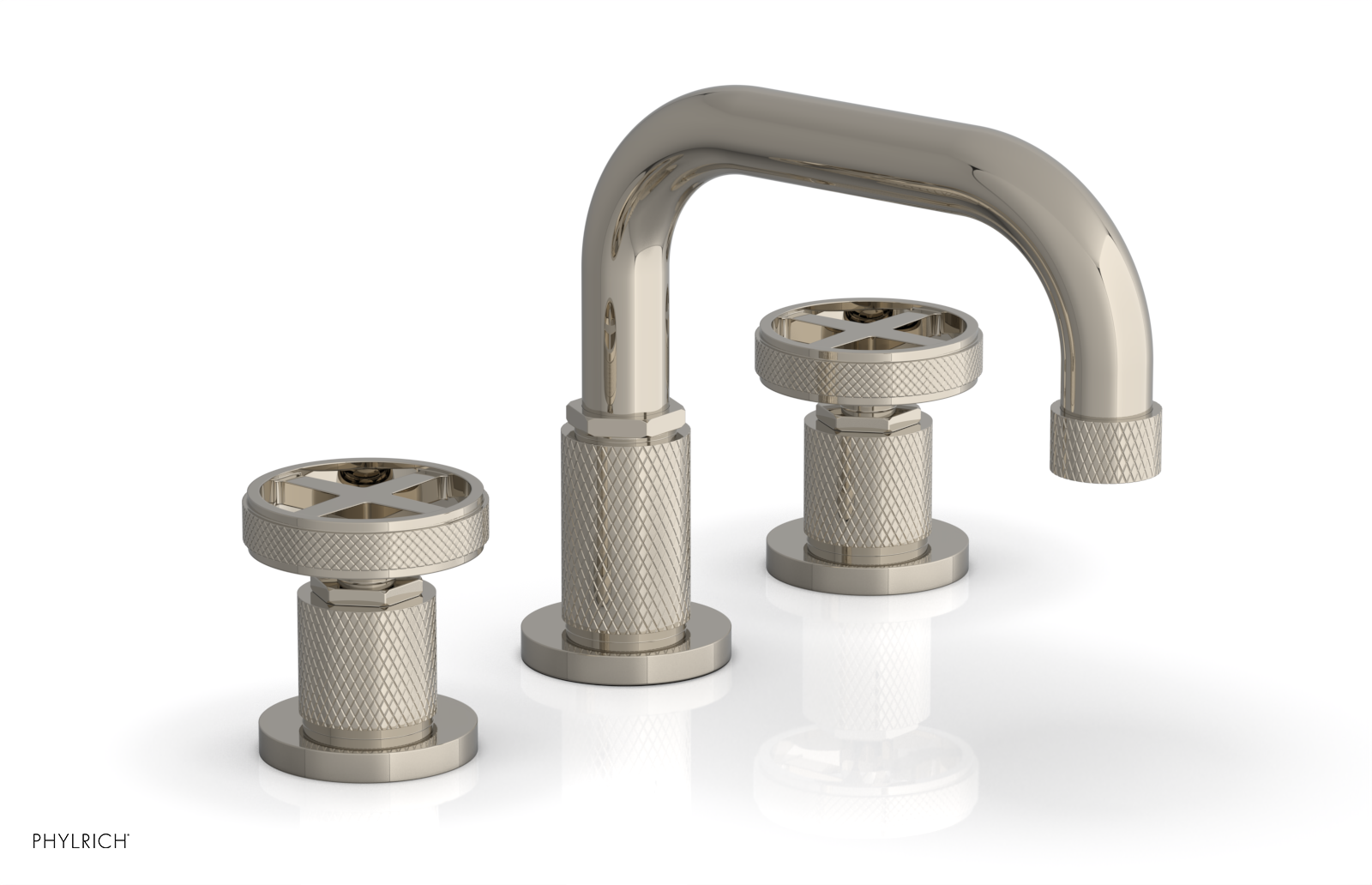 Phylrich Dustrie Knurled Widespread Faucet with Cross Handle