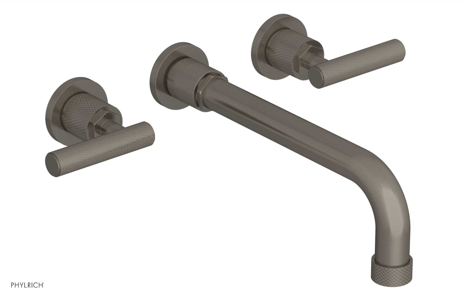 Phylrich Dustrie Knurled 10" Spout Wall Lavatory Set with Lever Handle by Phylrich