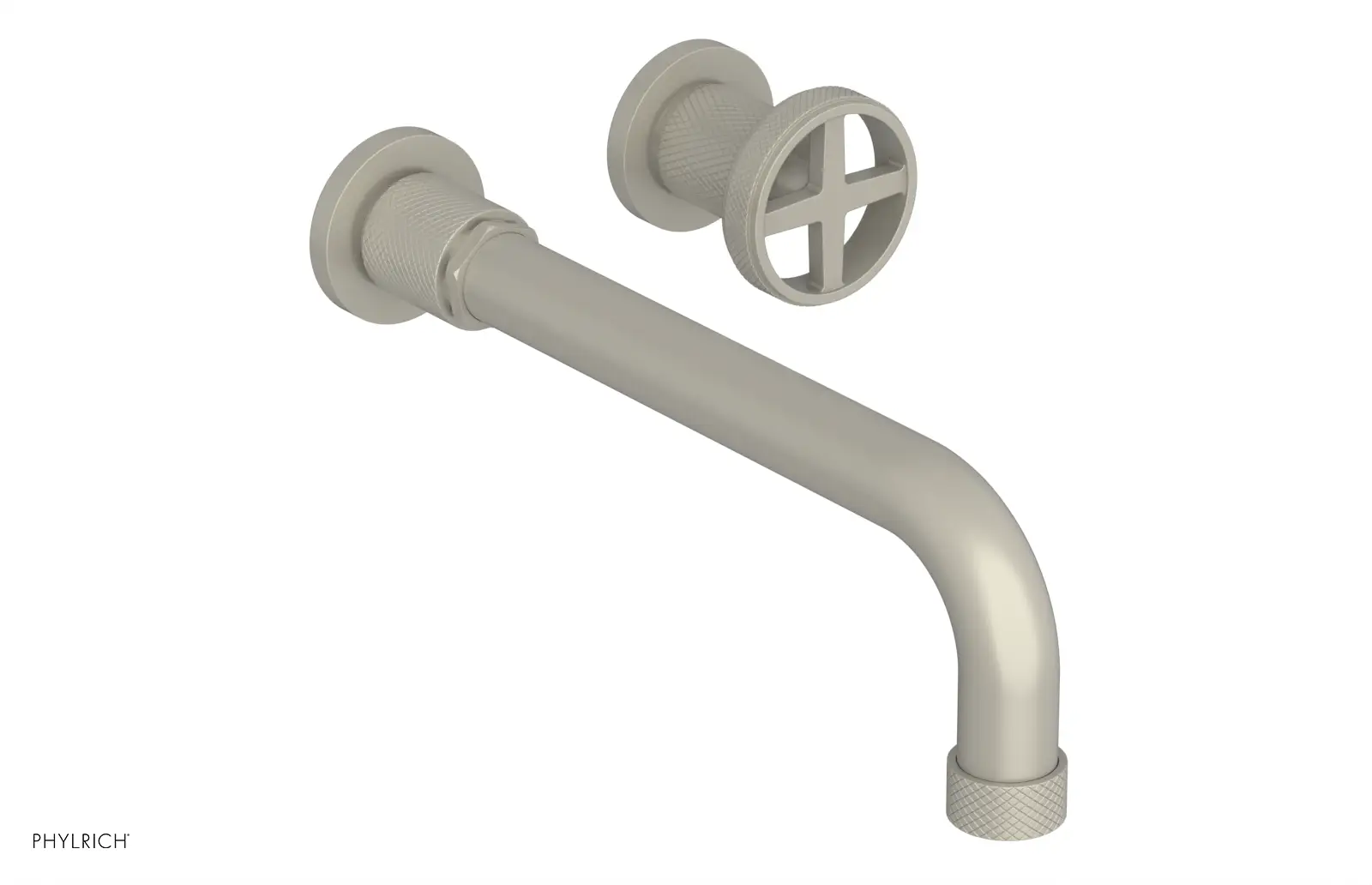 Phylrich Dustrie Knurled 10" Spout Single Handle Wall Lavatory Set by Phylrich
