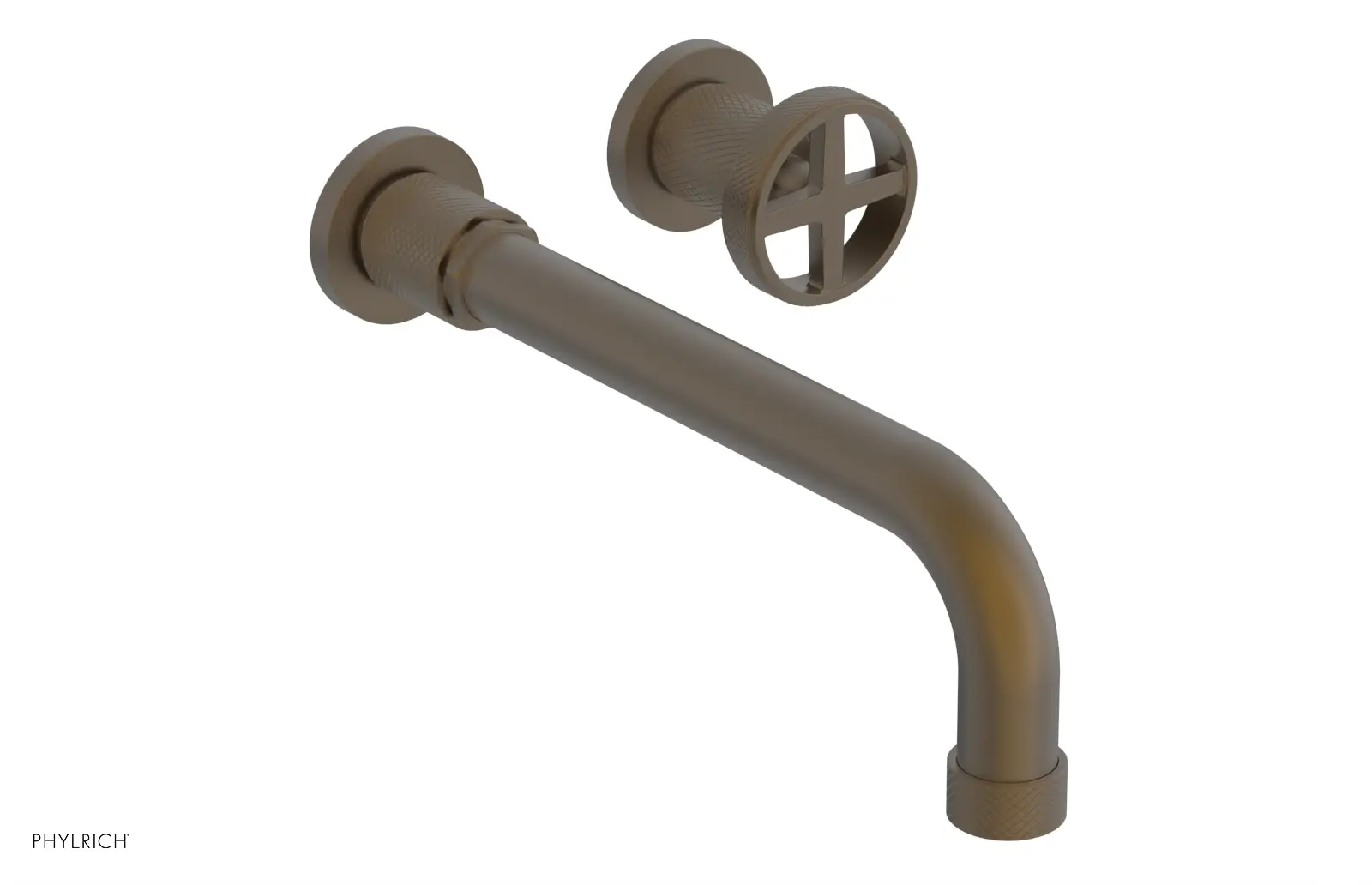 Phylrich Dustrie Knurled 10" Spout Single Handle Wall Lavatory Set by Phylrich