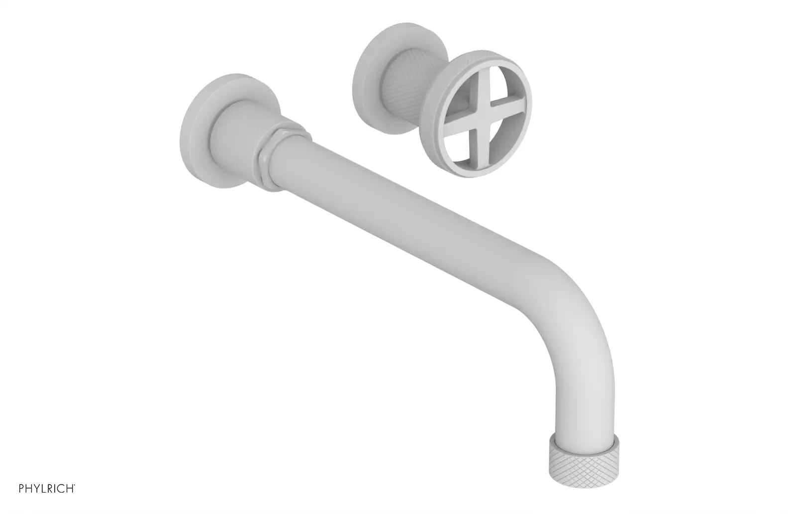 Phylrich Dustrie Knurled 10" Spout Single Handle Wall Lavatory Set by Phylrich