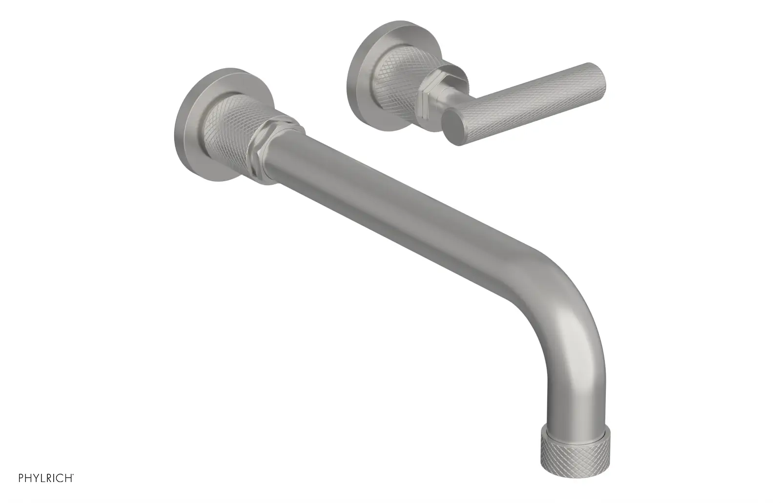 Phylrich Dustrie Knurled 10" Spout Single Handle Wall Lavatory Set by Phylrich