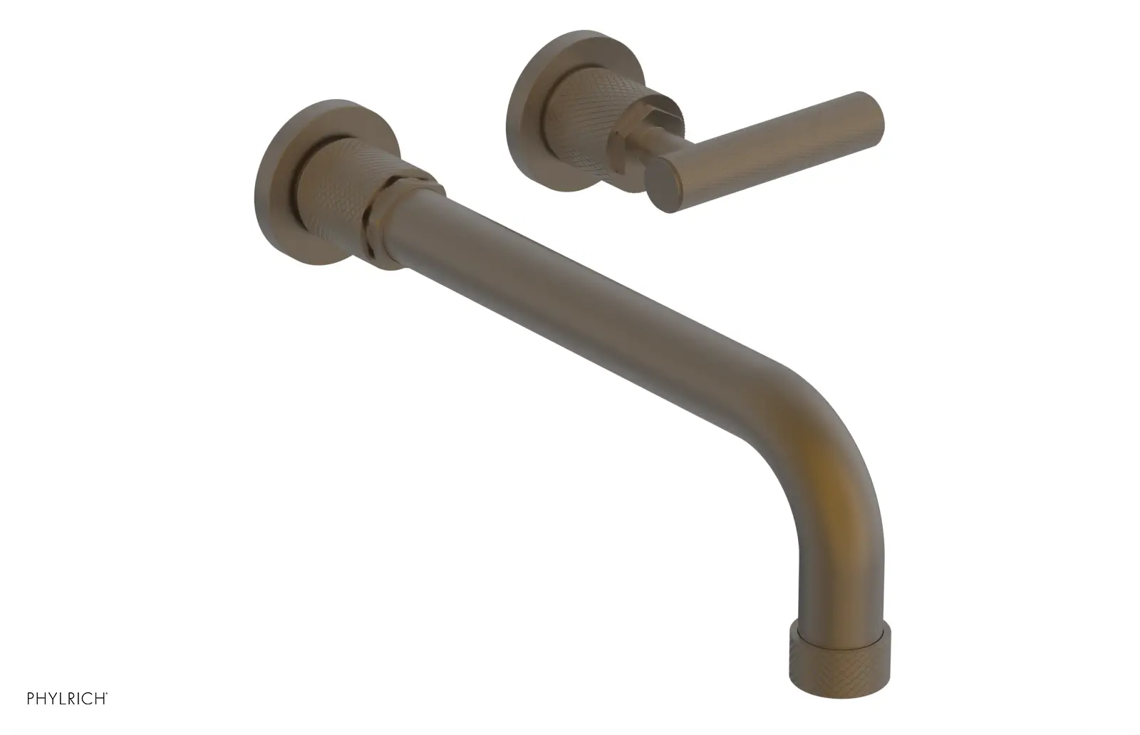 Phylrich Dustrie Knurled 10" Spout Single Handle Wall Lavatory Set by Phylrich