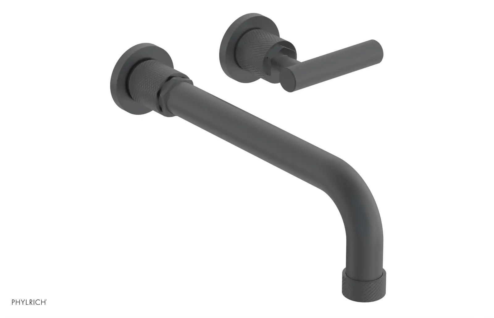 Phylrich Dustrie Knurled 10" Spout Single Handle Wall Lavatory Set by Phylrich