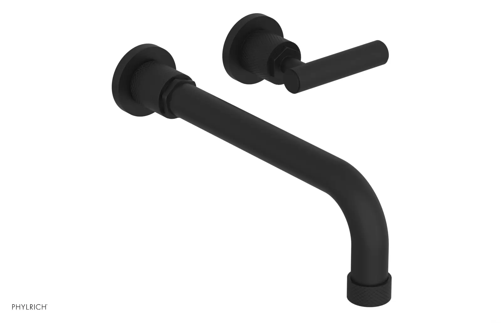 Phylrich Dustrie Knurled 10" Spout Single Handle Wall Lavatory Set by Phylrich