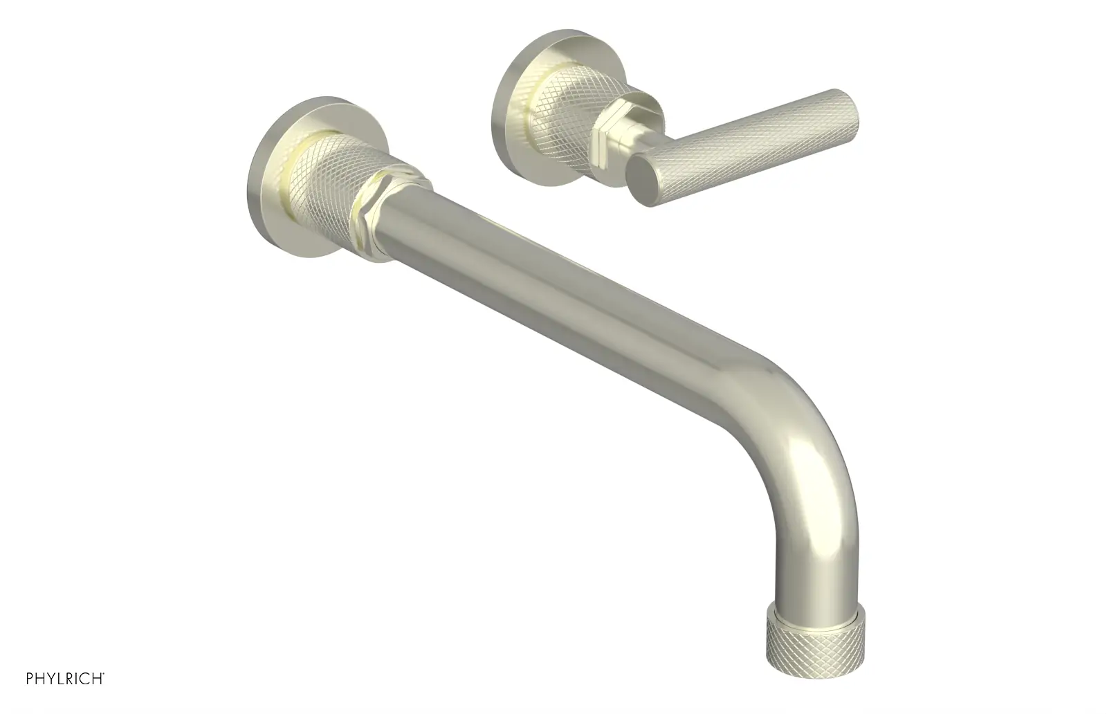 Phylrich Dustrie Knurled 10" Spout Single Handle Wall Lavatory Set by Phylrich
