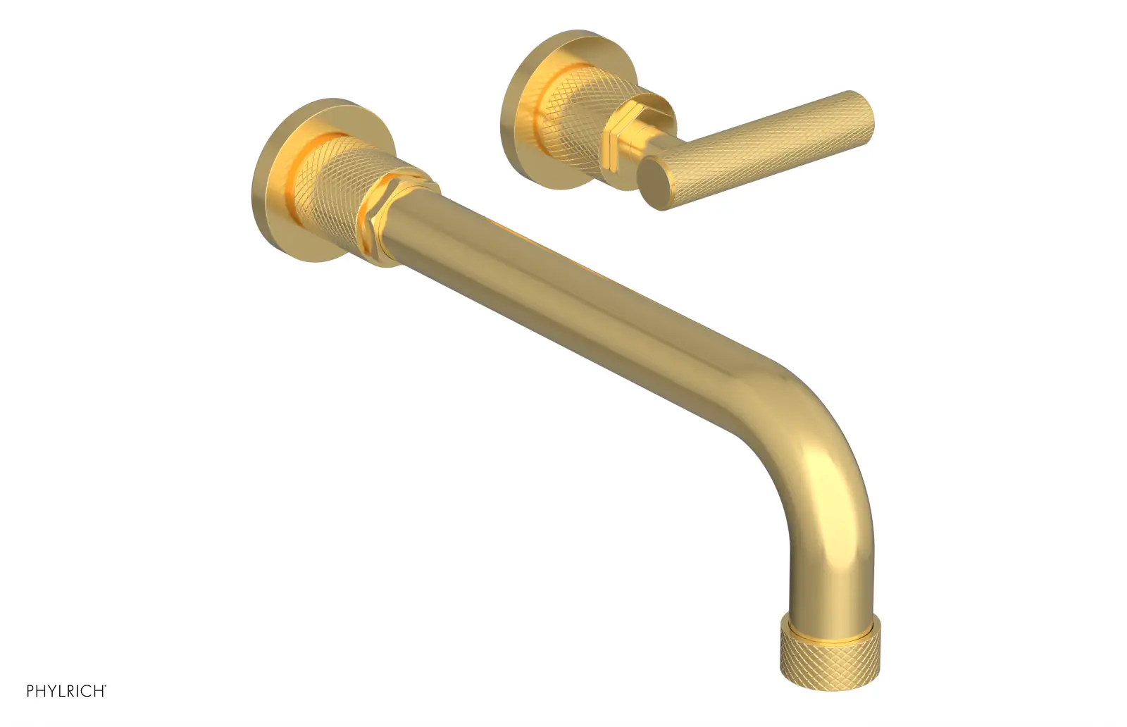 Phylrich Dustrie Knurled 10" Spout Single Handle Wall Lavatory Set by Phylrich