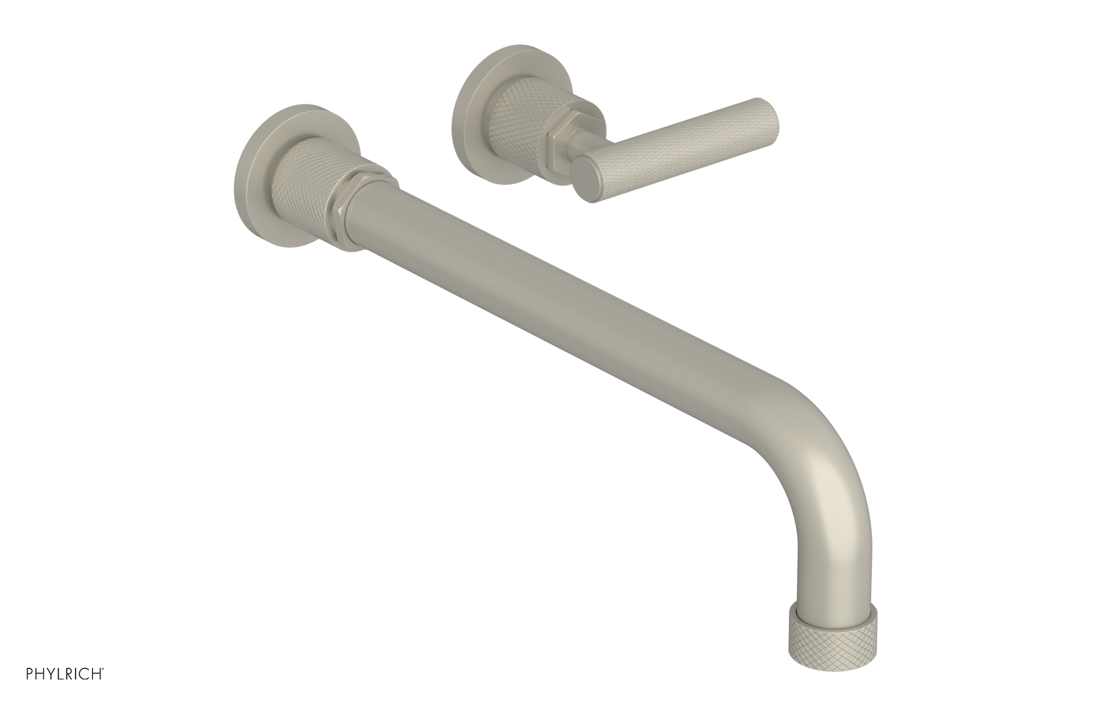 Phylrich Dustrie Knurled 12" Spout Single Handle Wall Lavatory Set by Phylrich