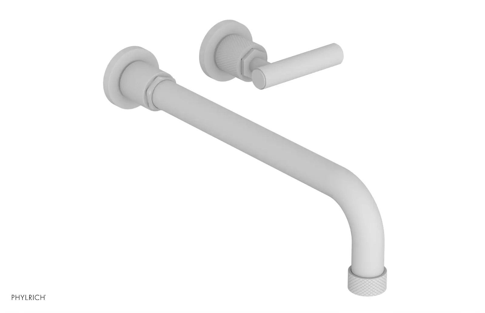 Phylrich Dustrie Knurled 12" Spout Single Handle Wall Lavatory Set by Phylrich