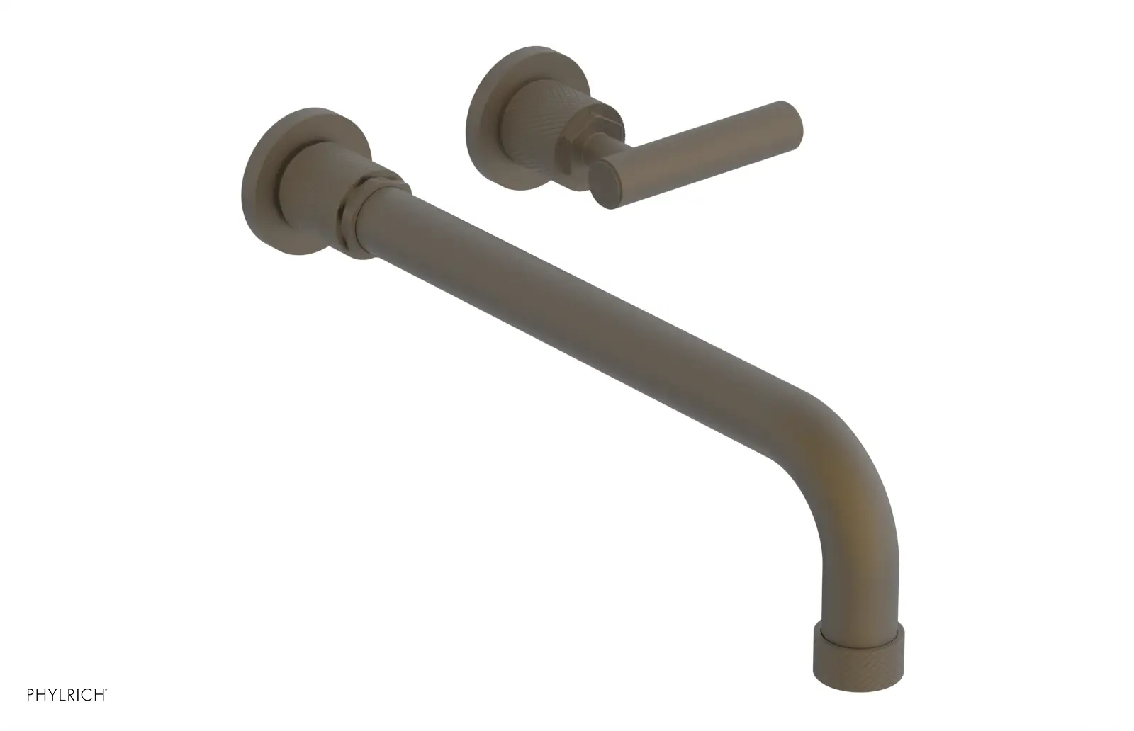 Phylrich Dustrie Knurled 12" Spout Single Handle Wall Lavatory Set by Phylrich
