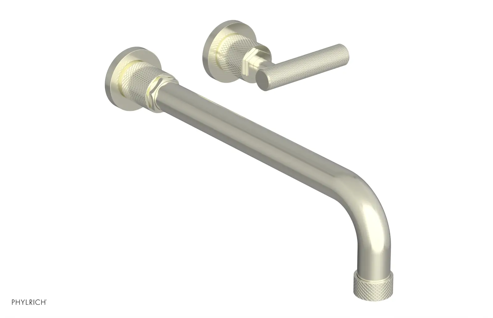 Phylrich Dustrie Knurled 12" Spout Single Handle Wall Lavatory Set by Phylrich