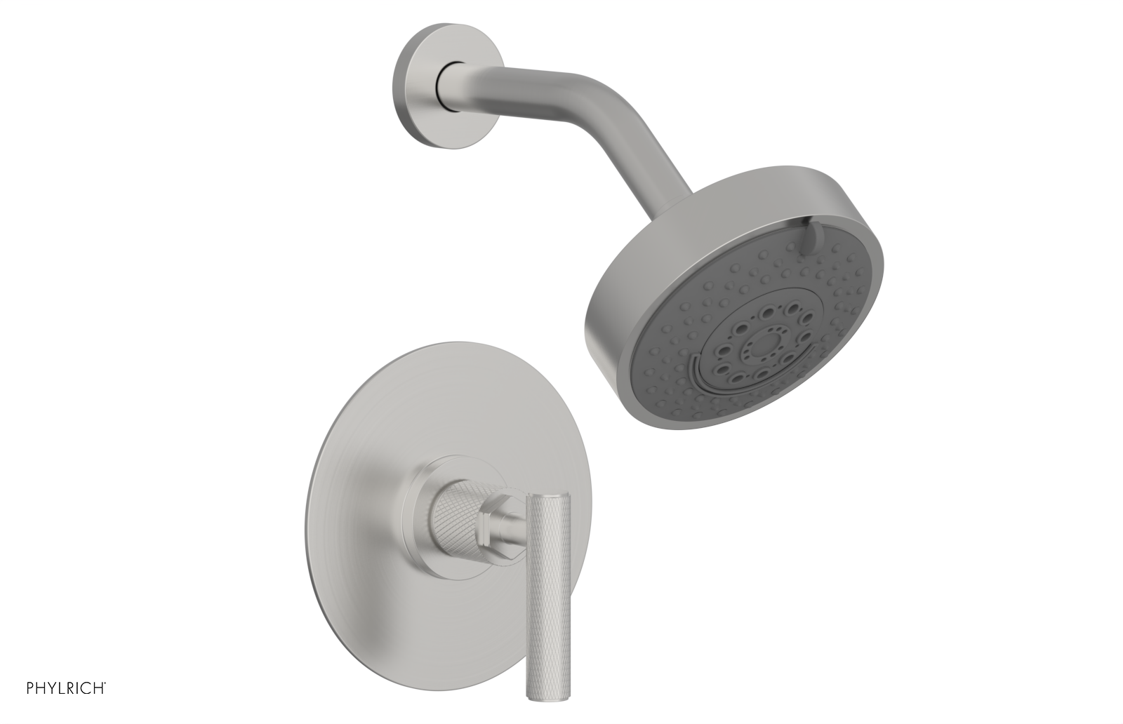 Phylrich Dustrie Knurled Pressure Balance Shower Set with Lever Handle