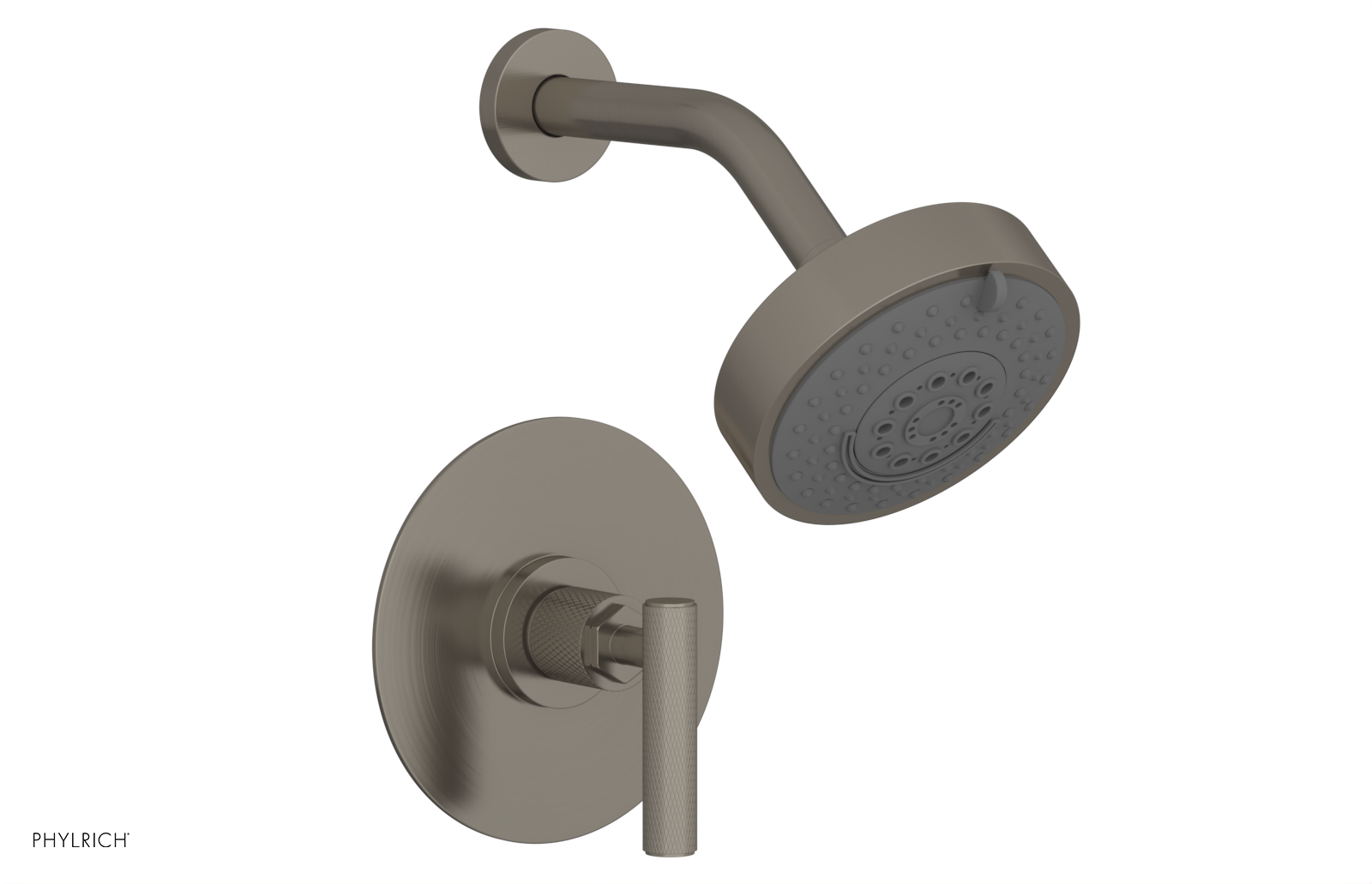 Phylrich Dustrie Knurled Pressure Balance Shower Set with Lever Handle