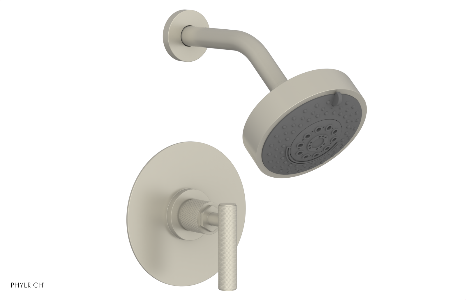 Phylrich Dustrie Knurled Pressure Balance Shower Set with Lever Handle