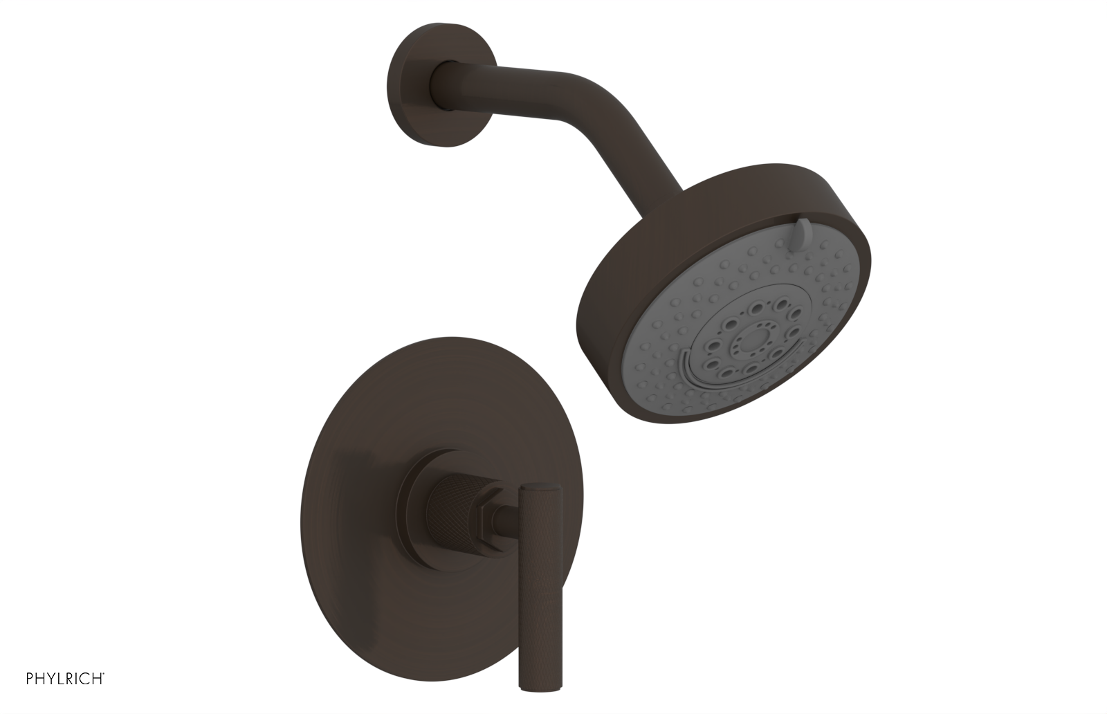 Phylrich Dustrie Knurled Pressure Balance Shower Set with Lever Handle