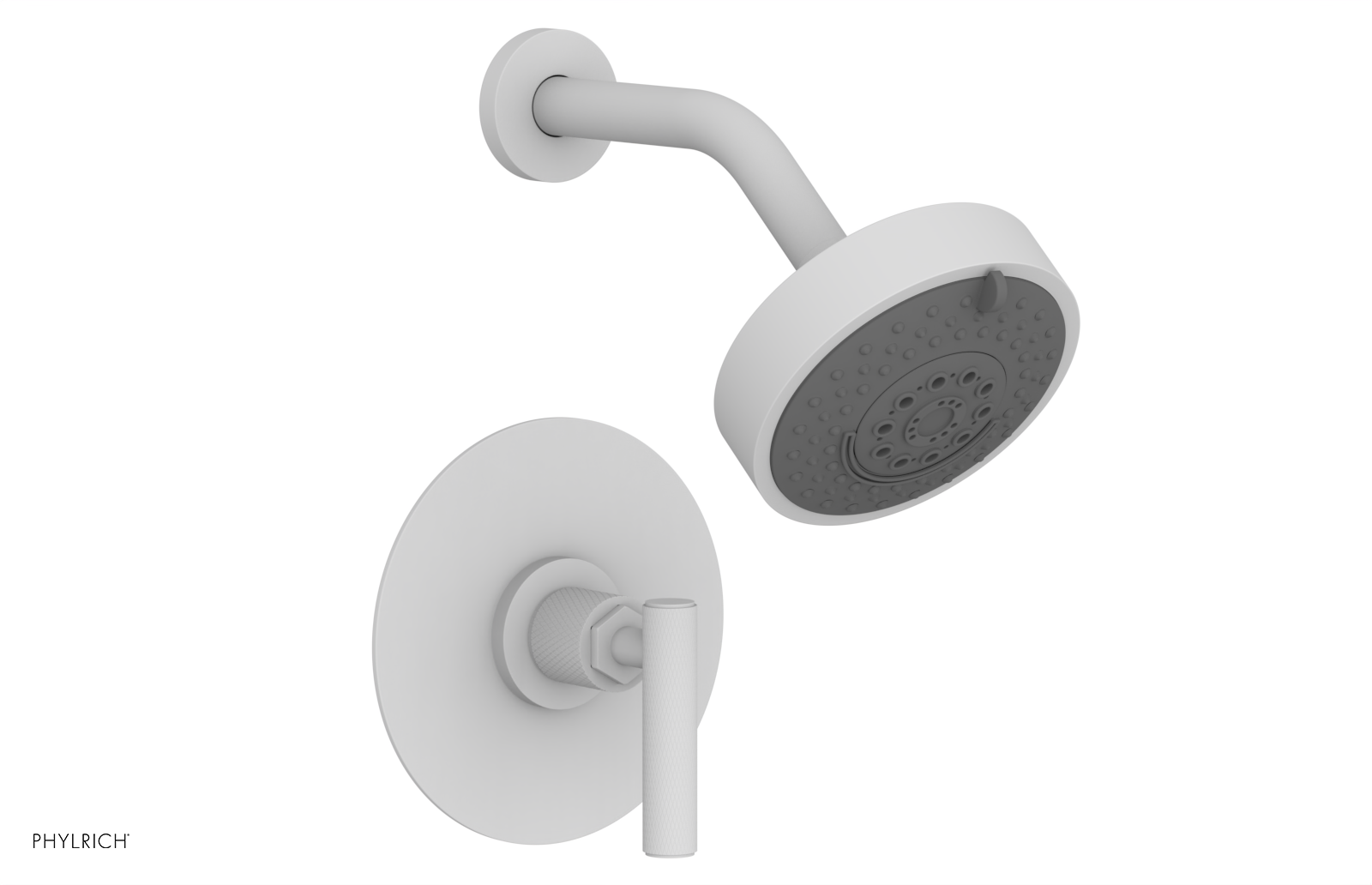 Phylrich Dustrie Knurled Pressure Balance Shower Set with Lever Handle