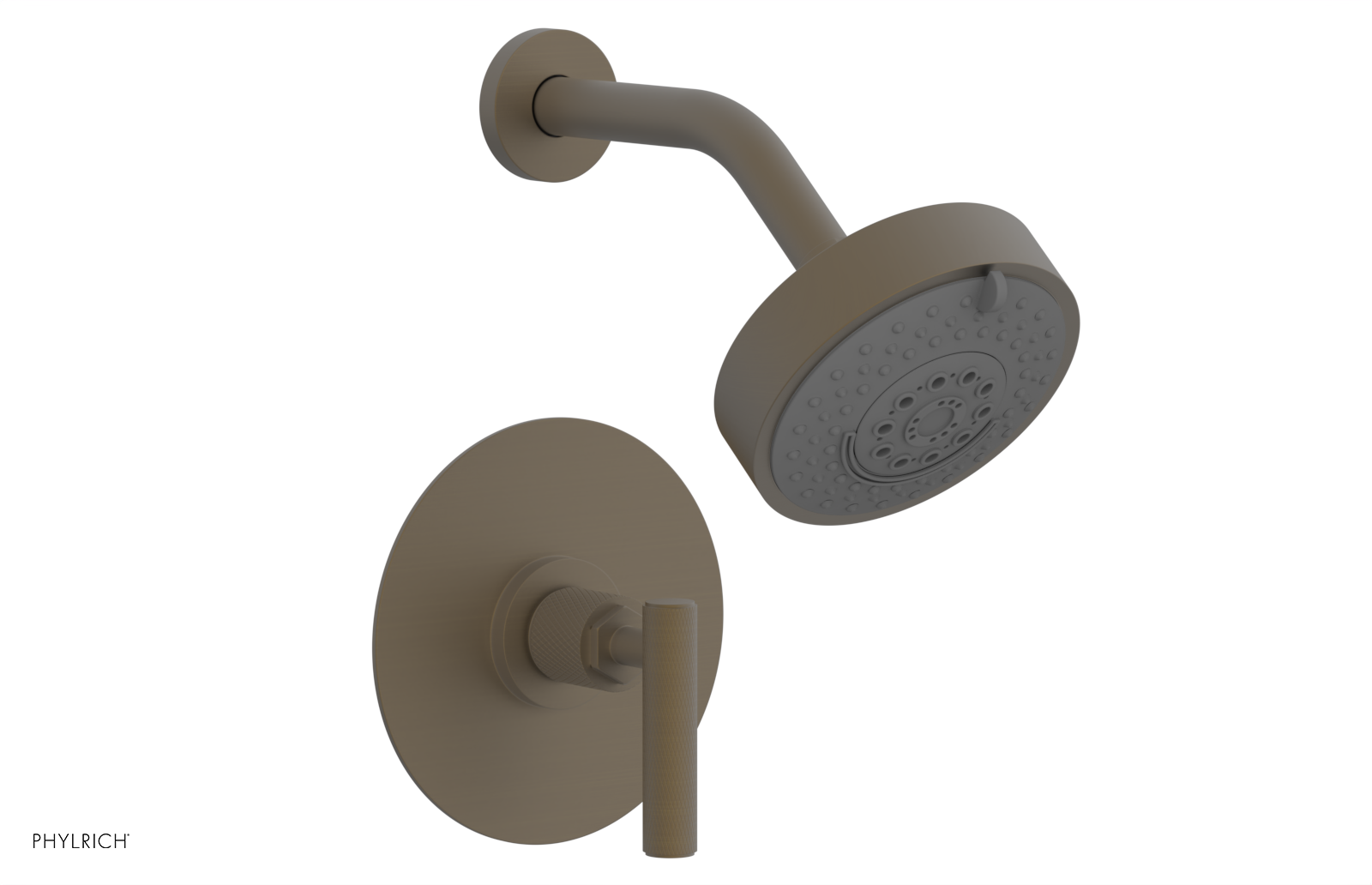 Phylrich Dustrie Knurled Pressure Balance Shower Set with Lever Handle