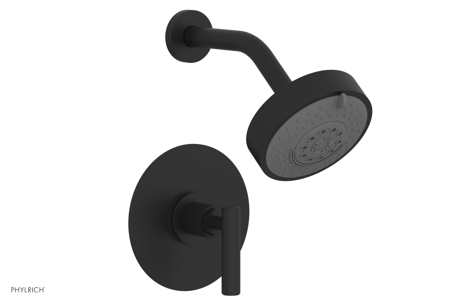 Phylrich Dustrie Knurled Pressure Balance Shower Set with Lever Handle