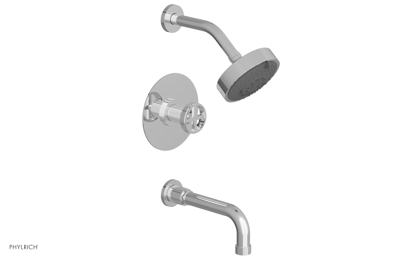 polished chrome shower set