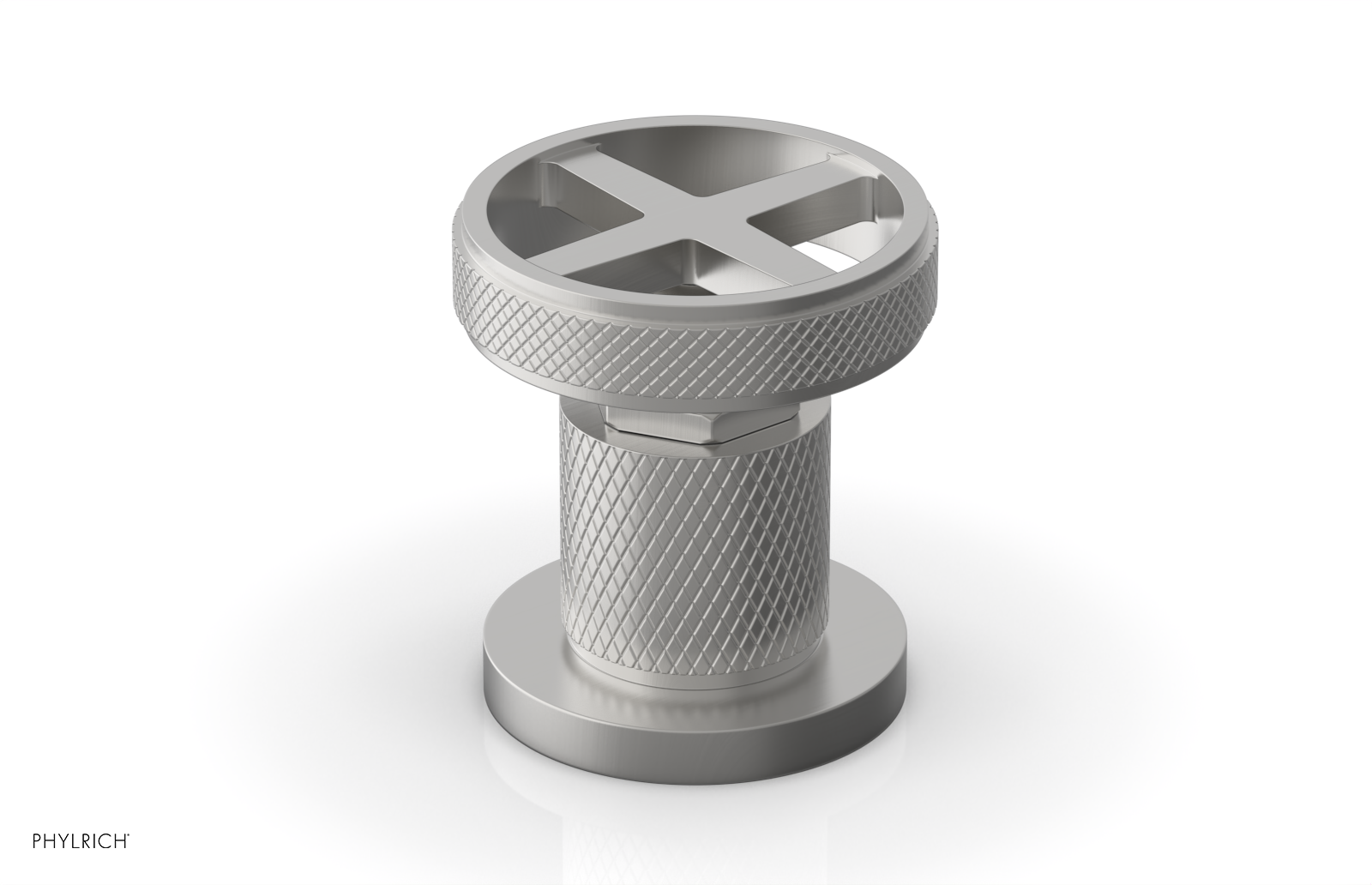 Phylrich Dustrie Knurled Volume Control/Diverter Trim with Cross Handle