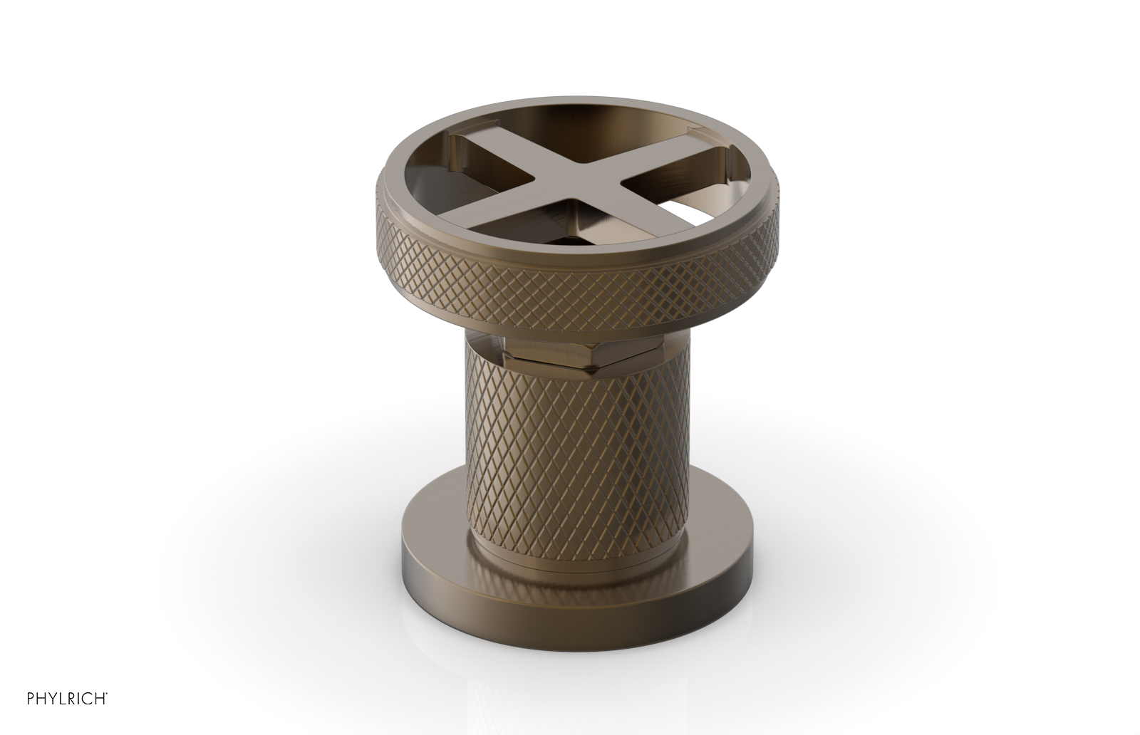 Phylrich Dustrie Knurled Volume Control/Diverter Trim with Cross Handle