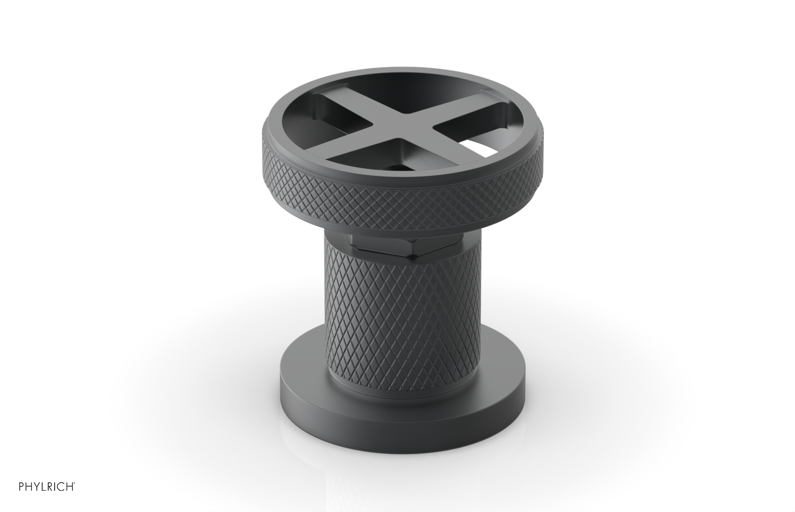 Phylrich Dustrie Knurled Volume Control/Diverter Trim with Cross Handle