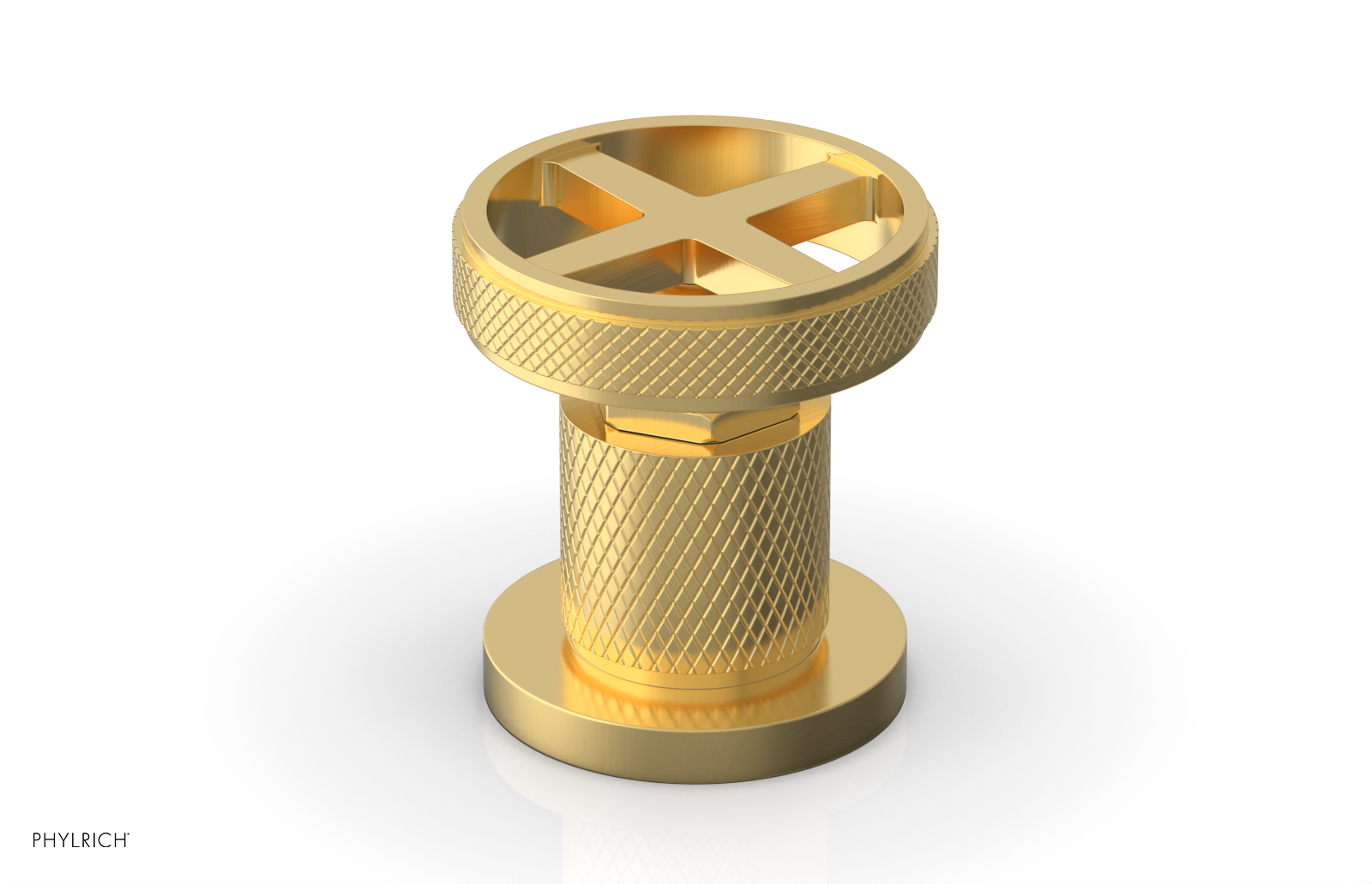 Phylrich Dustrie Knurled Volume Control/Diverter Trim with Cross Handle