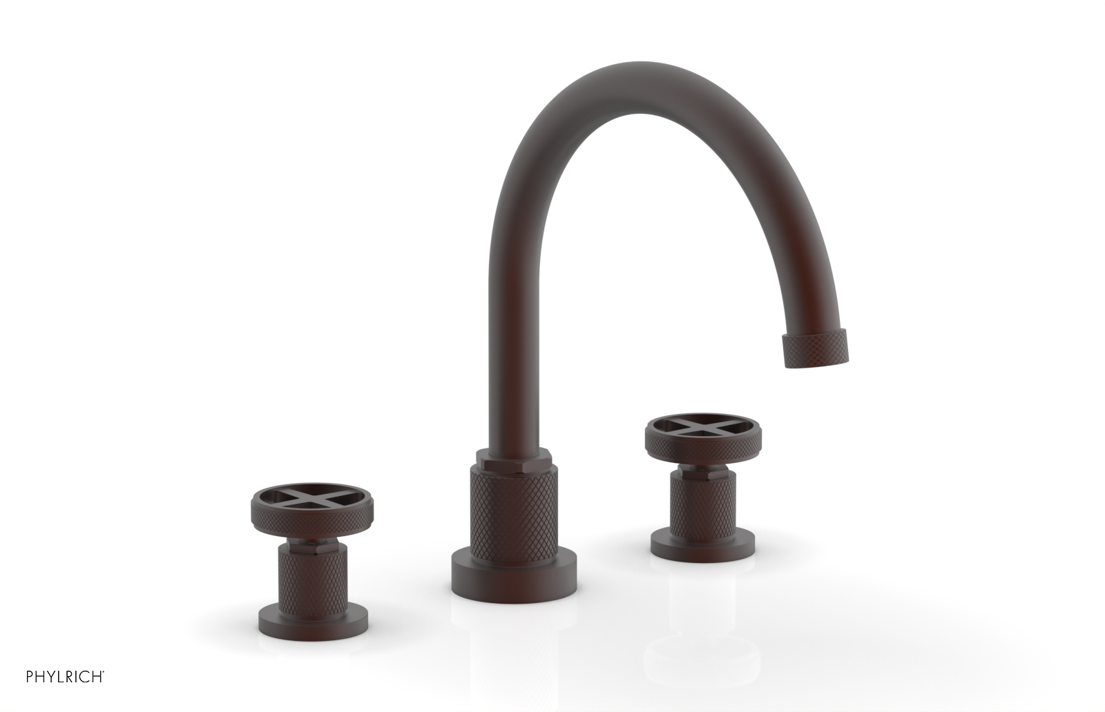 Phylrich Dustrie Knurled Deck Tub Set with Cross Handles