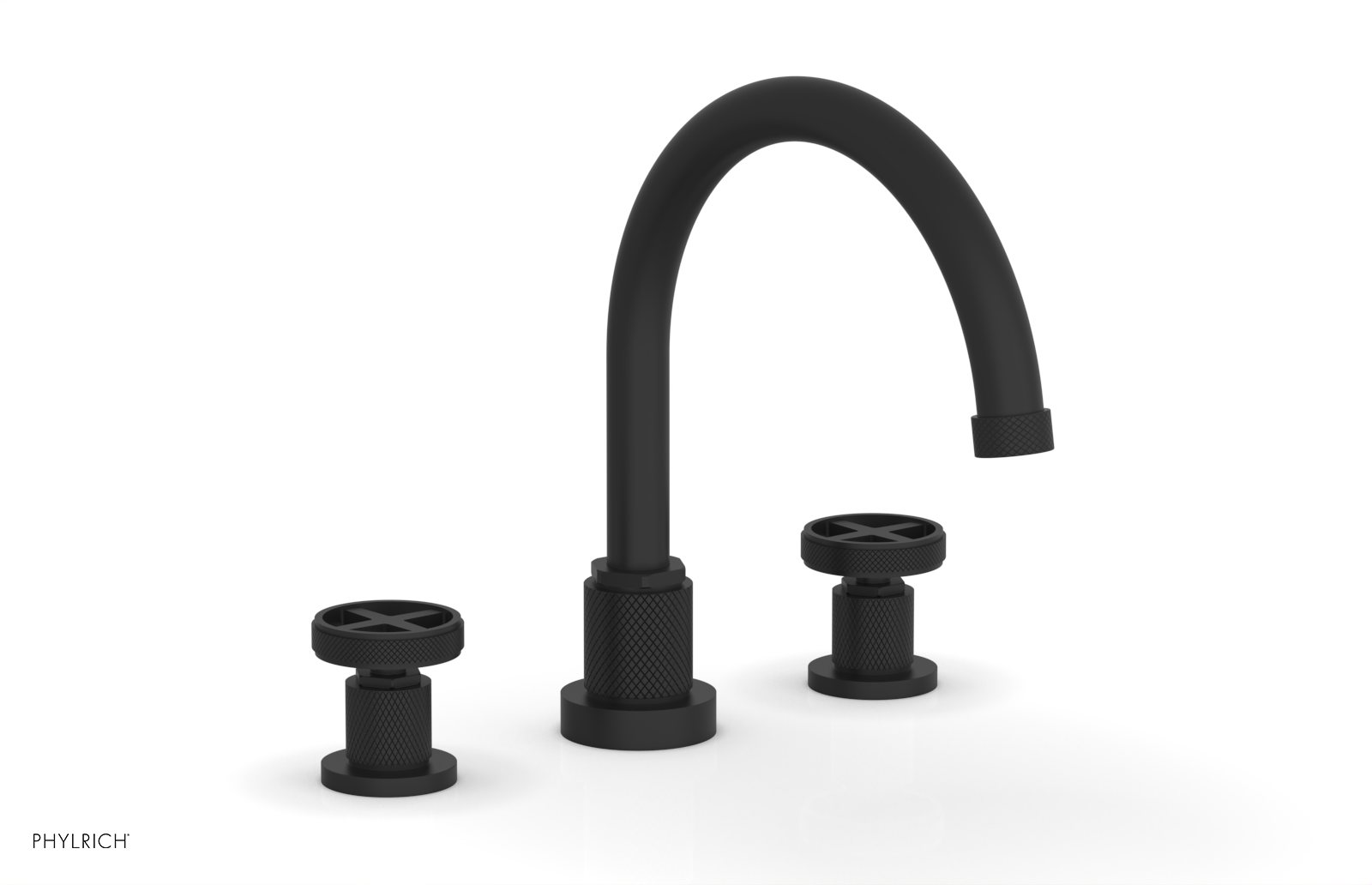 Phylrich Dustrie Knurled Deck Tub Set with Cross Handles