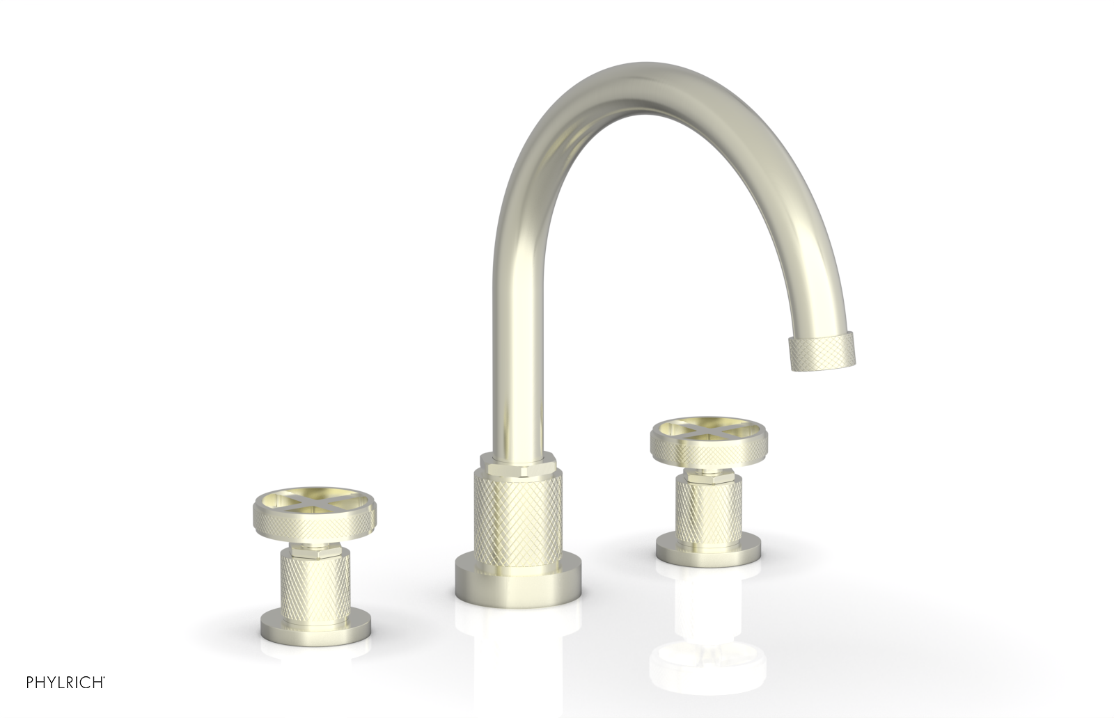 Phylrich Dustrie Knurled Deck Tub Set with Cross Handles