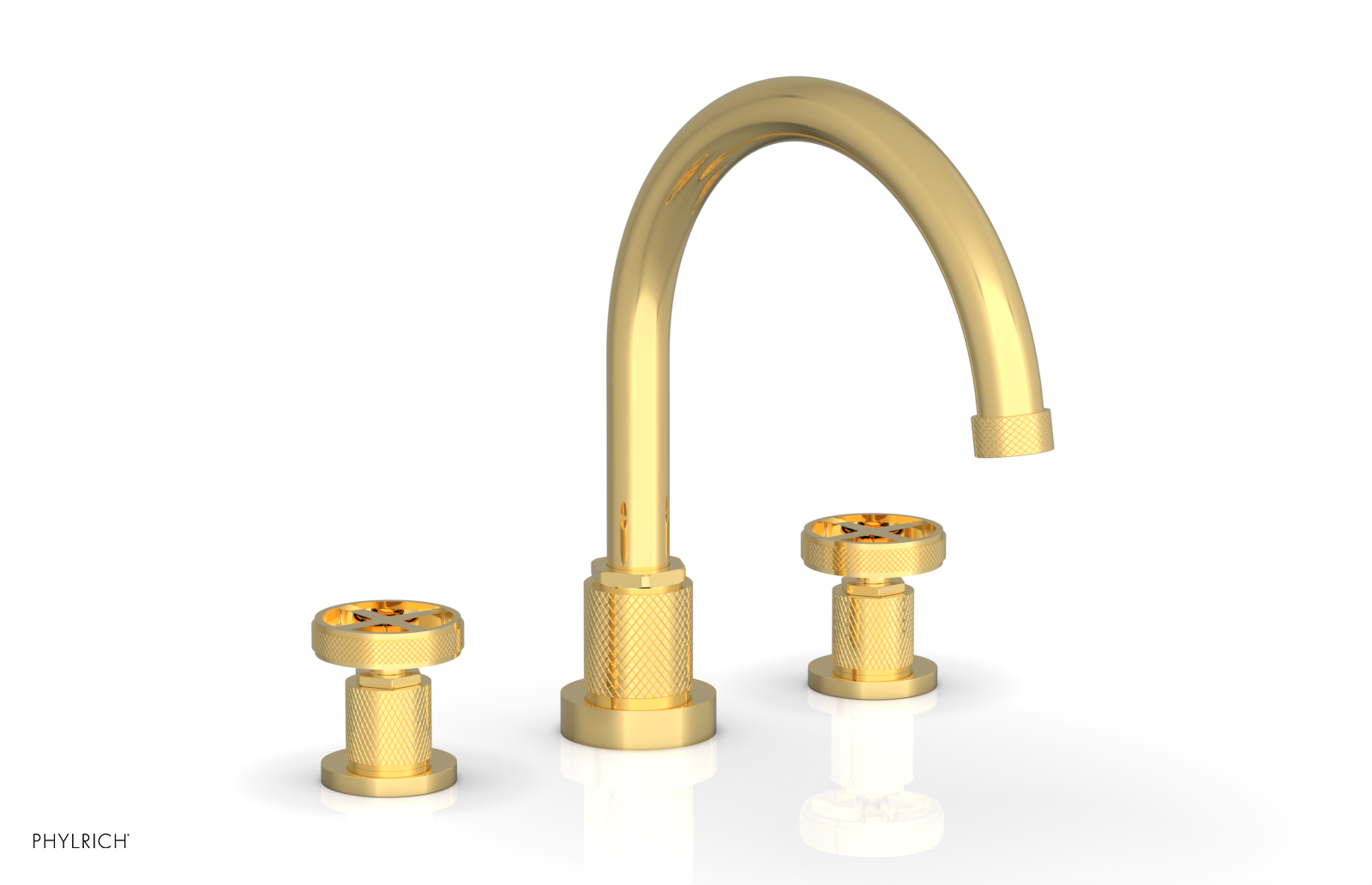 Phylrich Dustrie Knurled Deck Tub Set with Cross Handles