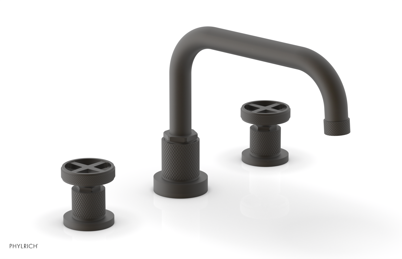 Phylrich Dustrie Knurled Deck Tub Set with Cross Handles