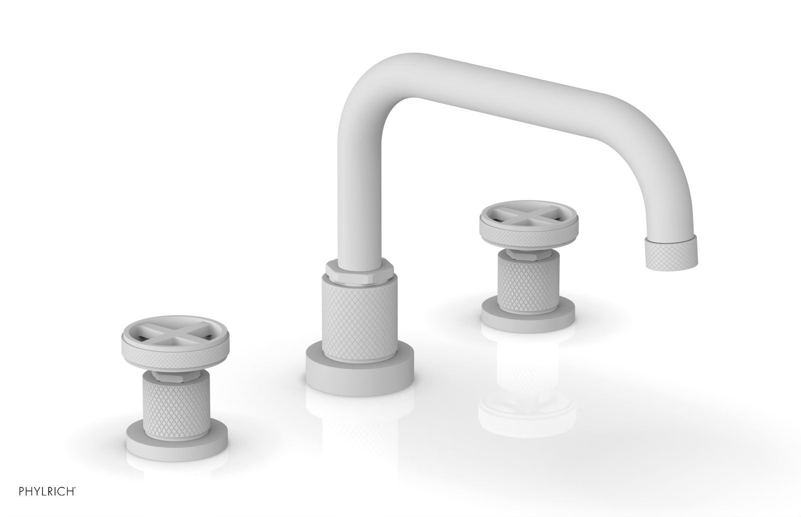 Phylrich Dustrie Knurled Deck Tub Set with Cross Handles