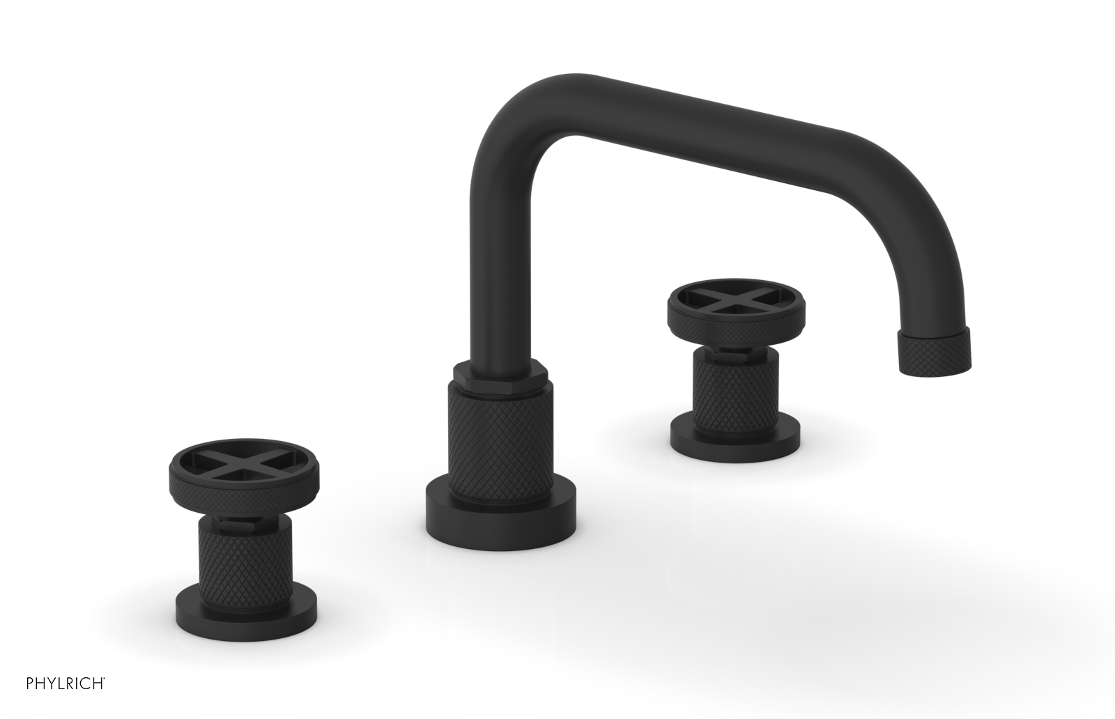 Phylrich Dustrie Knurled Deck Tub Set with Cross Handles