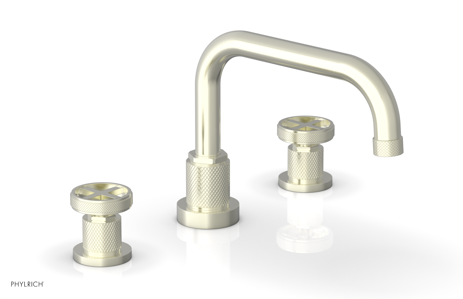 Phylrich Dustrie Knurled Deck Tub Set with Cross Handles