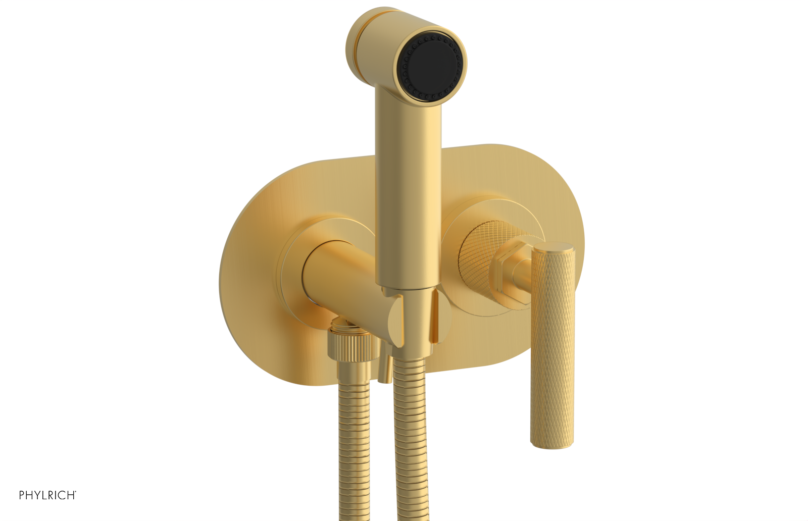 Phylrich Dustrie Knurled Wall Mounted Bidet with Lever Handle