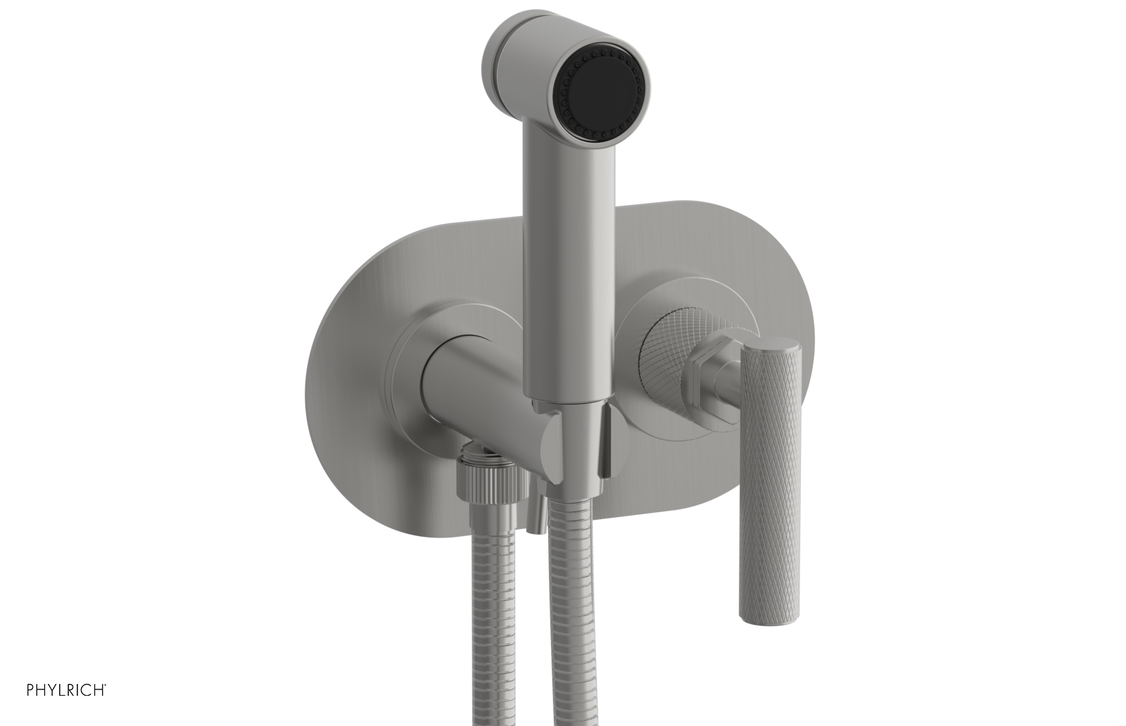 Phylrich Dustrie Knurled Wall Mounted Bidet with Lever Handle