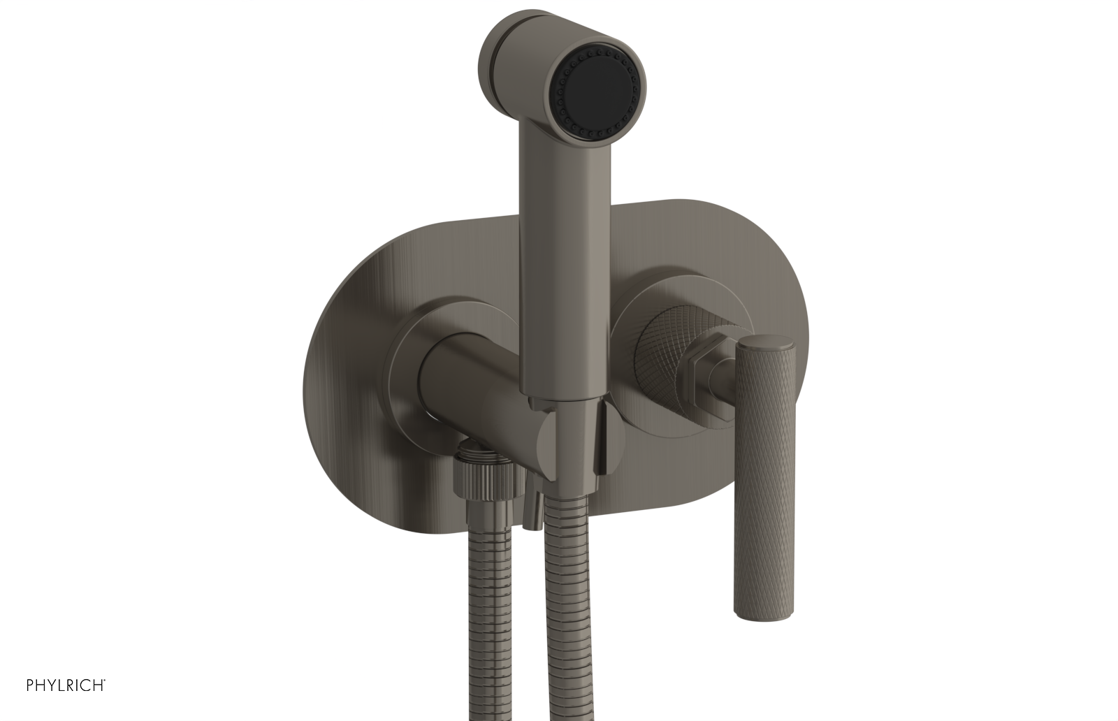 Phylrich Dustrie Knurled Wall Mounted Bidet with Lever Handle