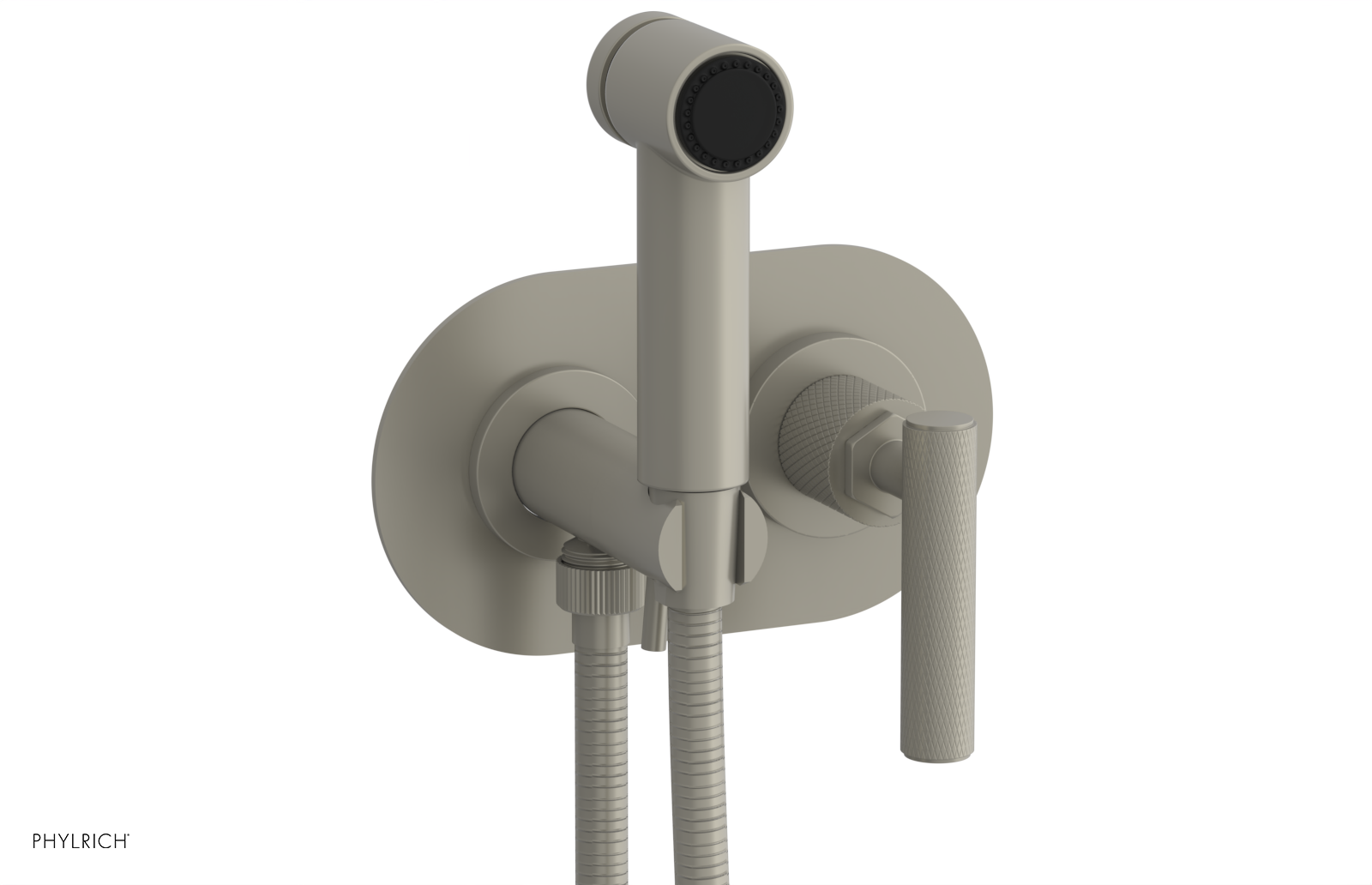 Phylrich Dustrie Knurled Wall Mounted Bidet with Lever Handle