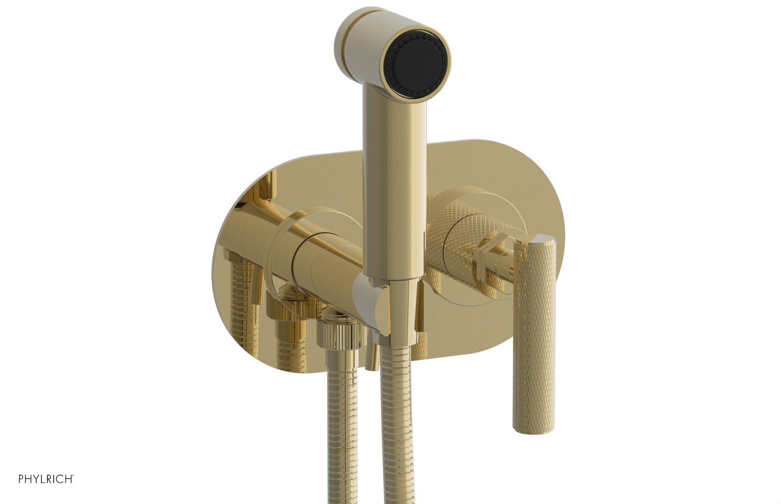 Phylrich Dustrie Knurled Wall Mounted Bidet with Lever Handle