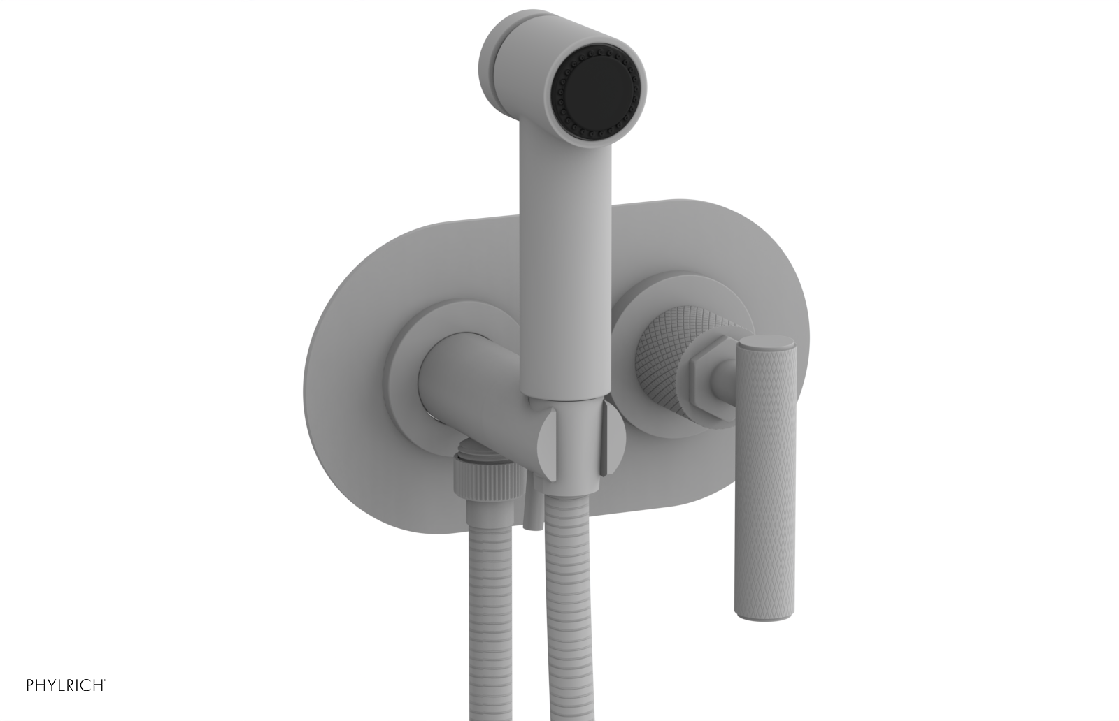 Phylrich Dustrie Knurled Wall Mounted Bidet with Lever Handle