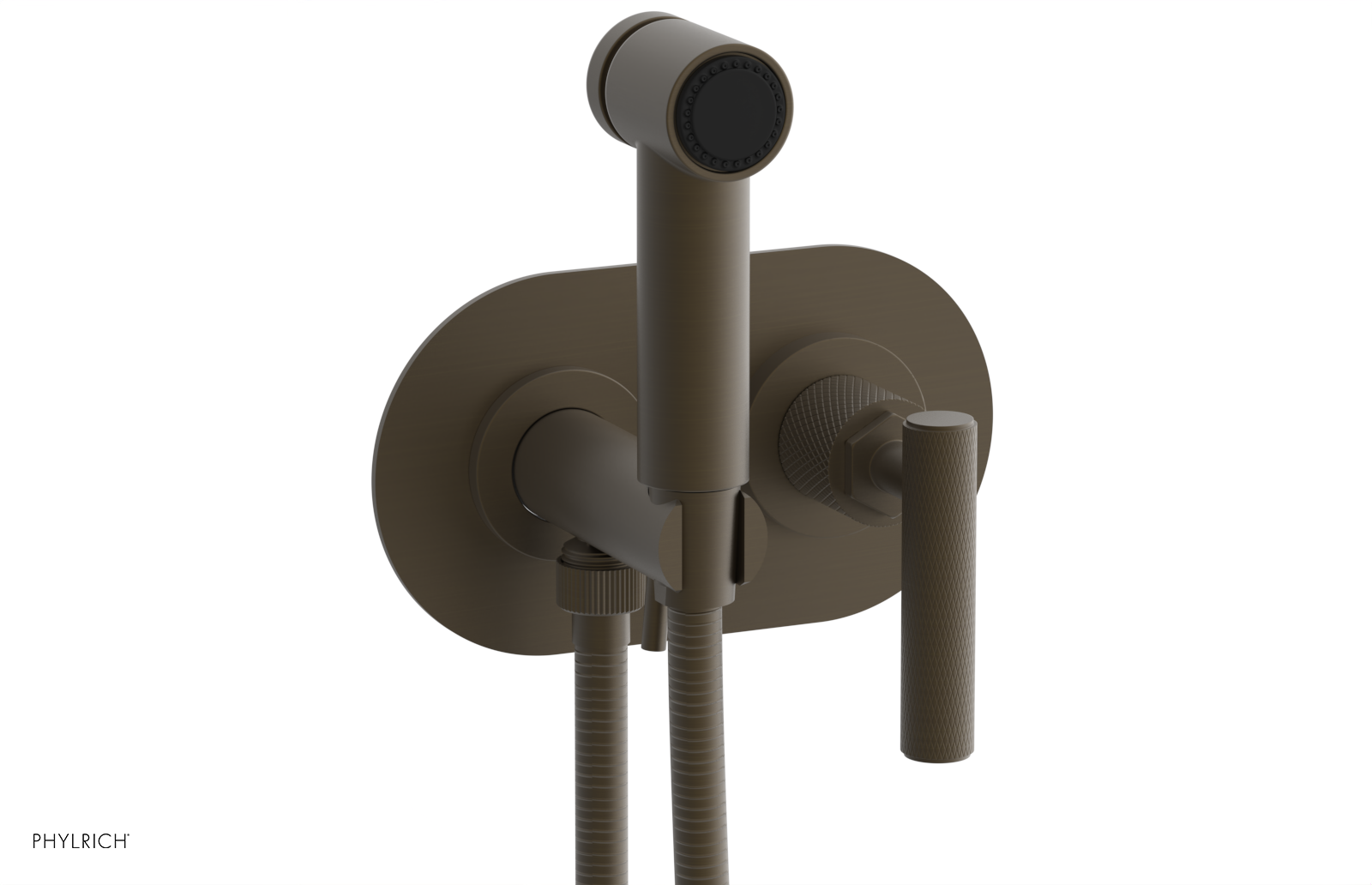 Phylrich Dustrie Knurled Wall Mounted Bidet with Lever Handle