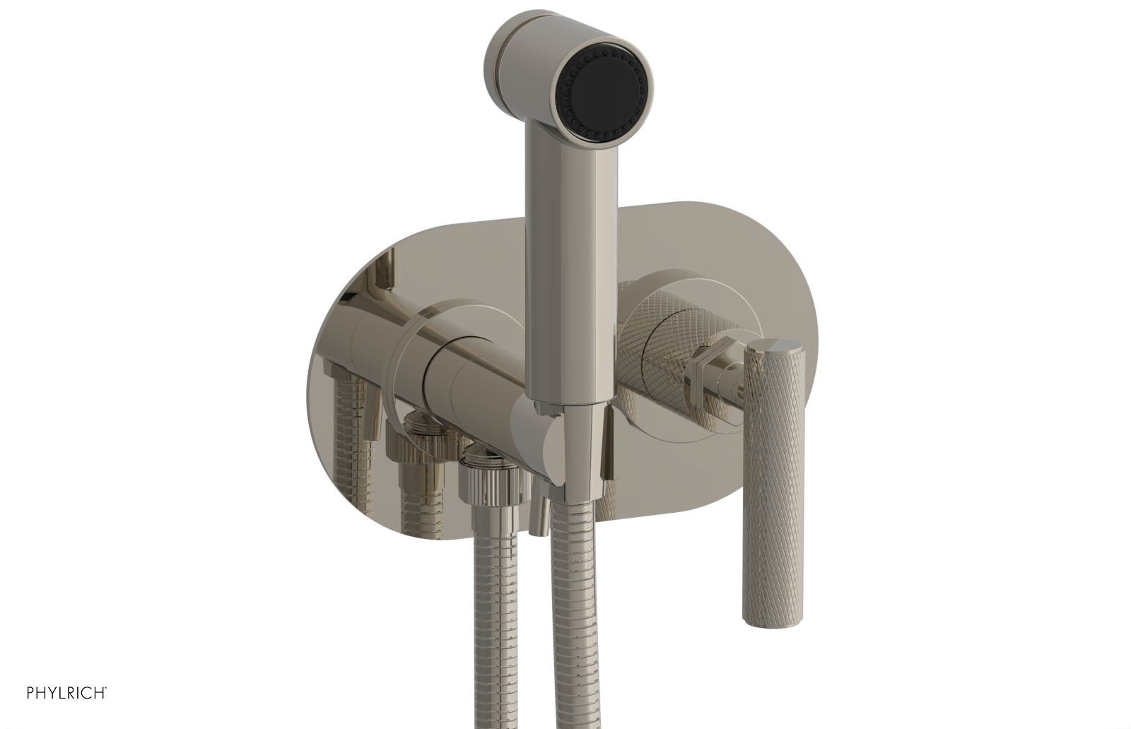 Phylrich Dustrie Knurled Wall Mounted Bidet with Lever Handle