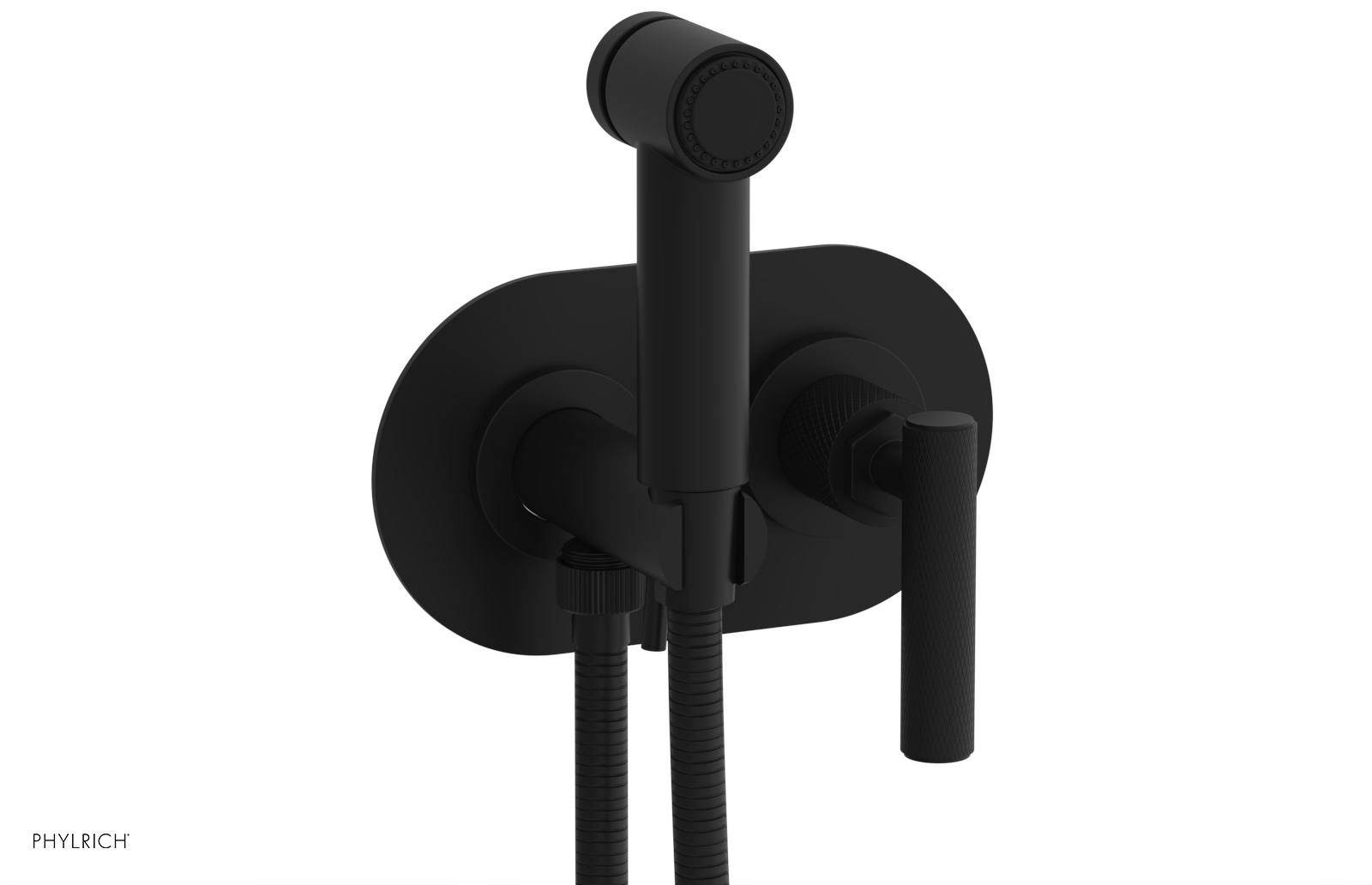 Phylrich Dustrie Knurled Wall Mounted Bidet with Lever Handle